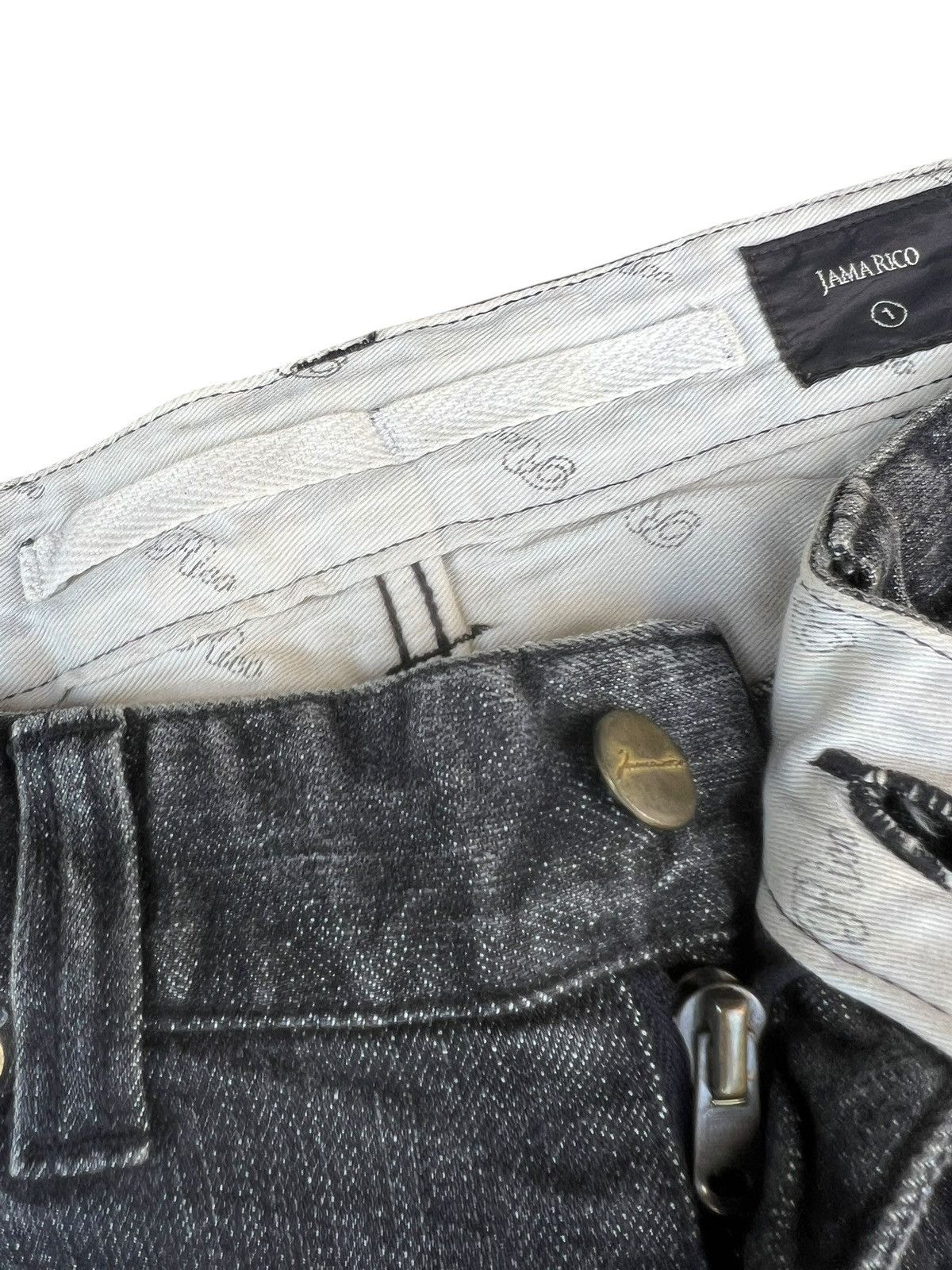 Shellac Jama Rico Japan Faded Distressed Ankle Zipper Denim Jeans Size US 29 - 7 Thumbnail