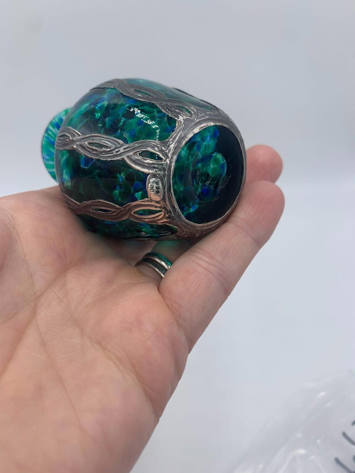 Other Sileda Wales Silver Overlaid Art Glass Green Perfume Bottle Size ONE SIZE - 3 Thumbnail