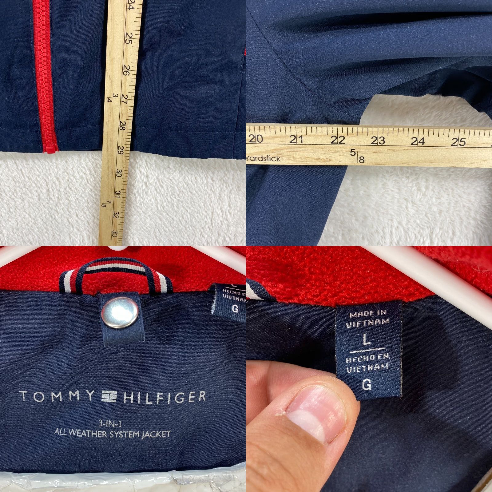 Tommy Hilfiger TOMMY HILFIGER Shell Jacket Women Large Blue Red Full Zip Pockets Zip Zippered Size L / US 10 / IT 46 - 8 Thumbnail