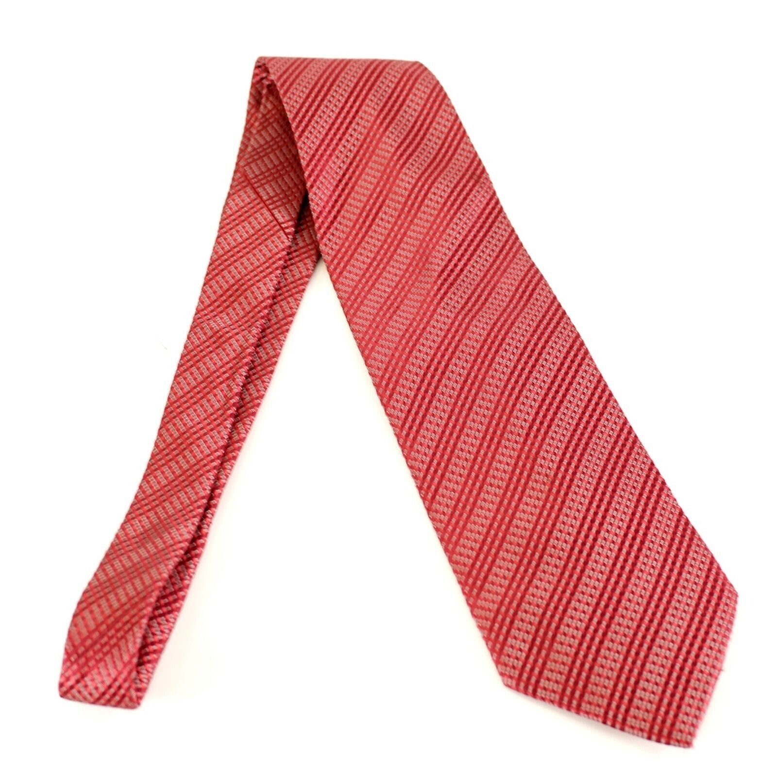 Giorgio Armani Giorgio Armani Red Chains Striped Woven Wide Silk Tie Size ONE SIZE - 6 Thumbnail