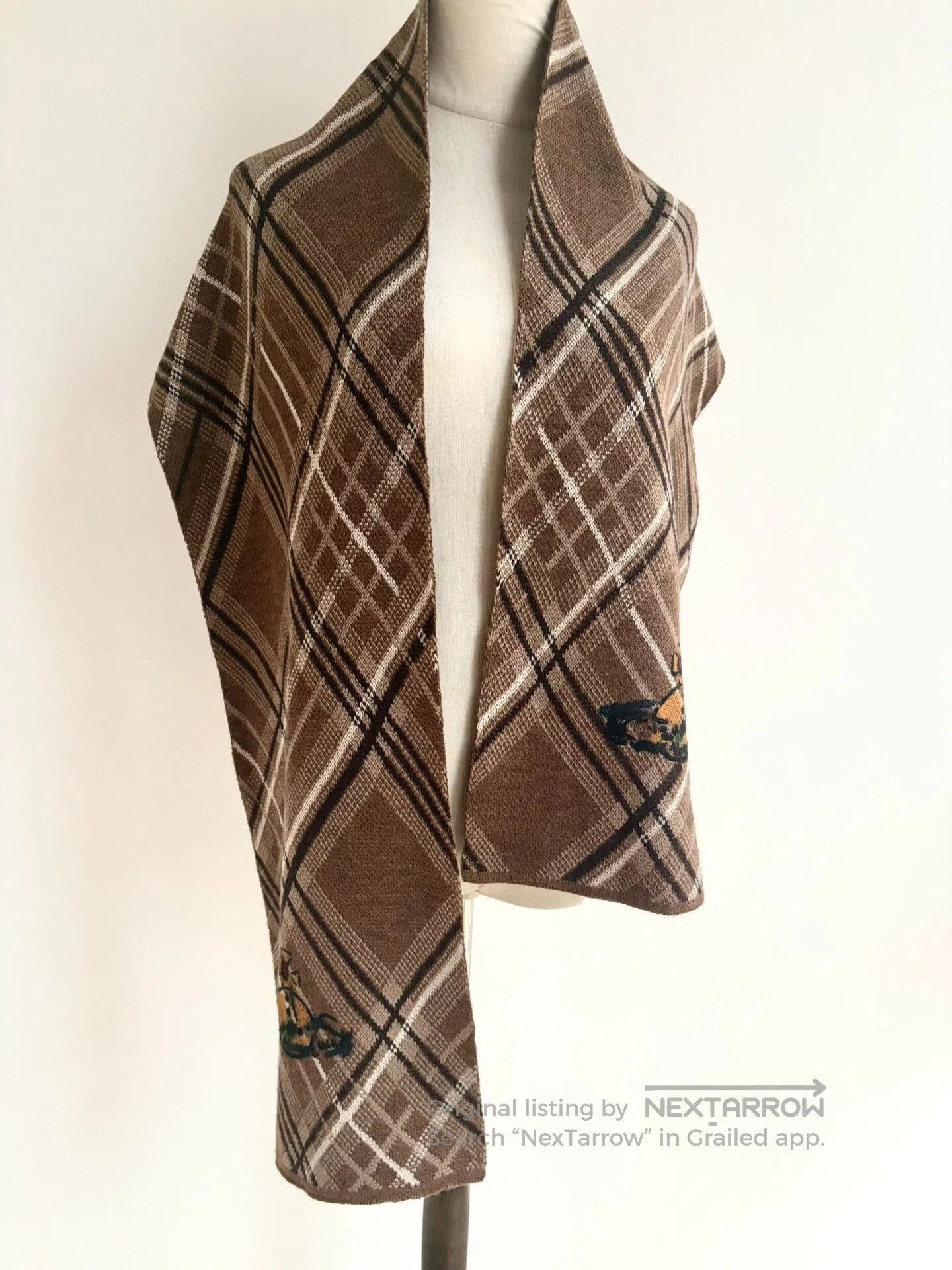 Vivienne Westwood Vivienne Westwood Brown Plaid Saturn Scarf. Size ONE SIZE - 4 Thumbnail