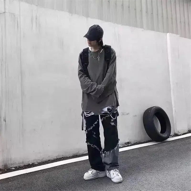 Japanese Brand Baggy Distressed patchwork jeans denim y2k vintage Size US 32 / EU 48 - 5 Thumbnail