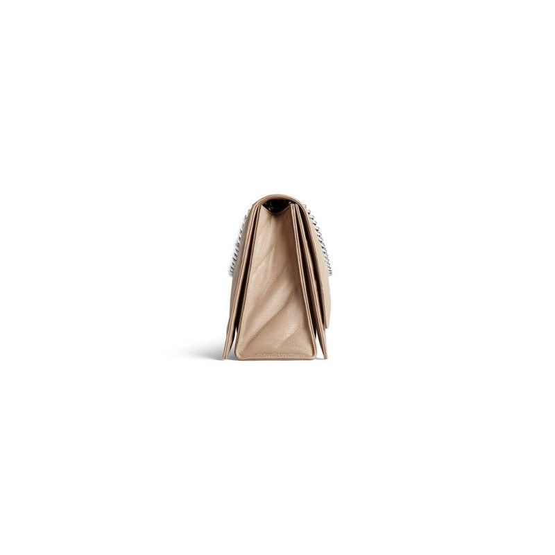 Balenciaga o1in1g1125 Size: OS / Crush Large Chain Bag Quilted in Beige Size ONE SIZE - 3 Thumbnail