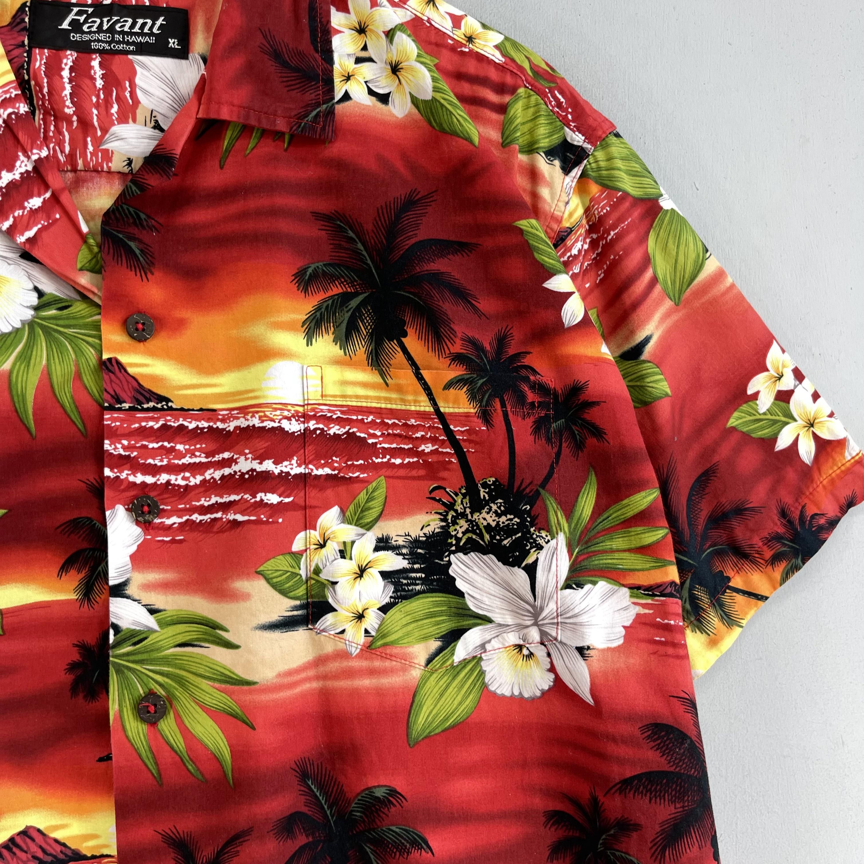 Vintage Vintage FAVANT Hawaii Island Beach Tropical Motive Shirt Size US XL / EU 56 / 4 - 3 Thumbnail