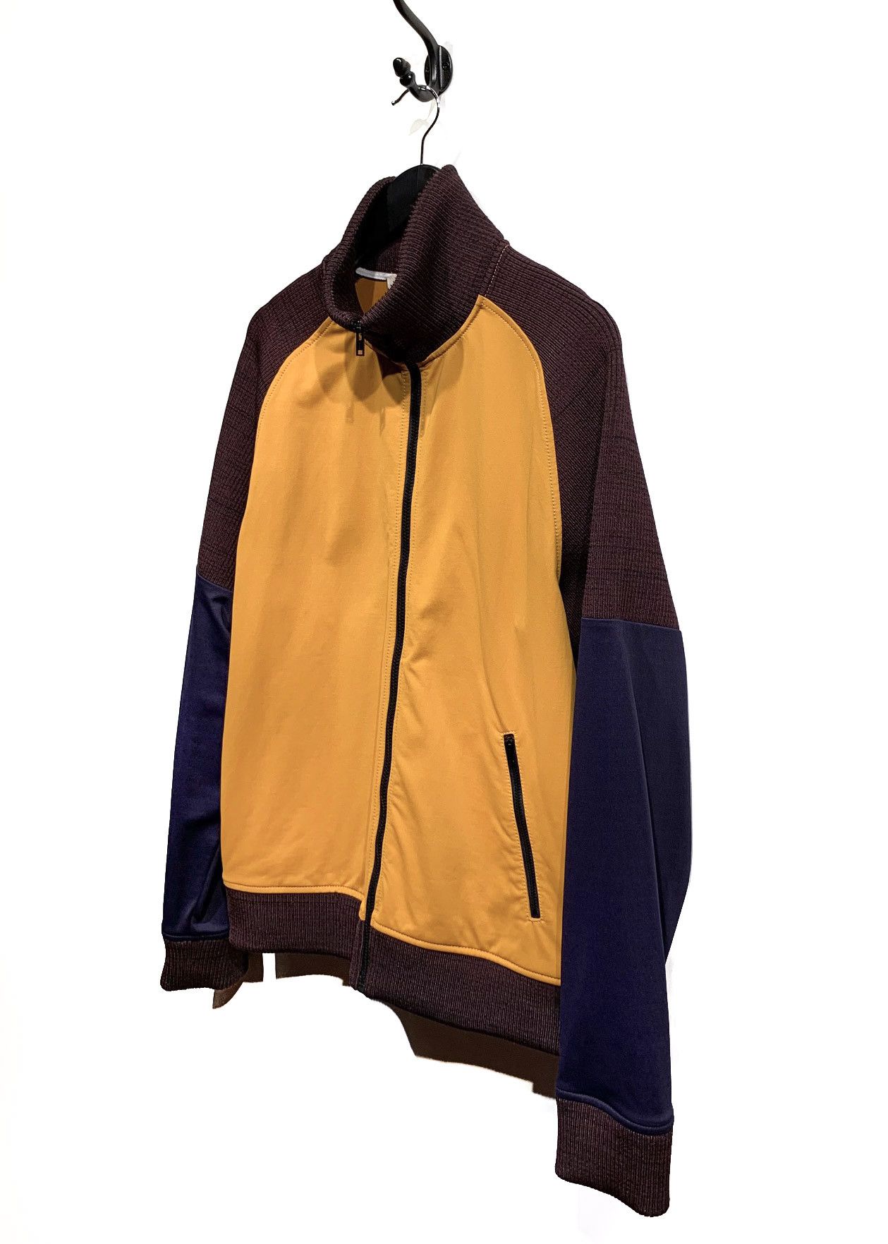 Marni Marni Yellow Burgundy Navy Colourblock Zip-up Track Sweater Size US M / EU 48-50 / 2 - 2 Thumbnail
