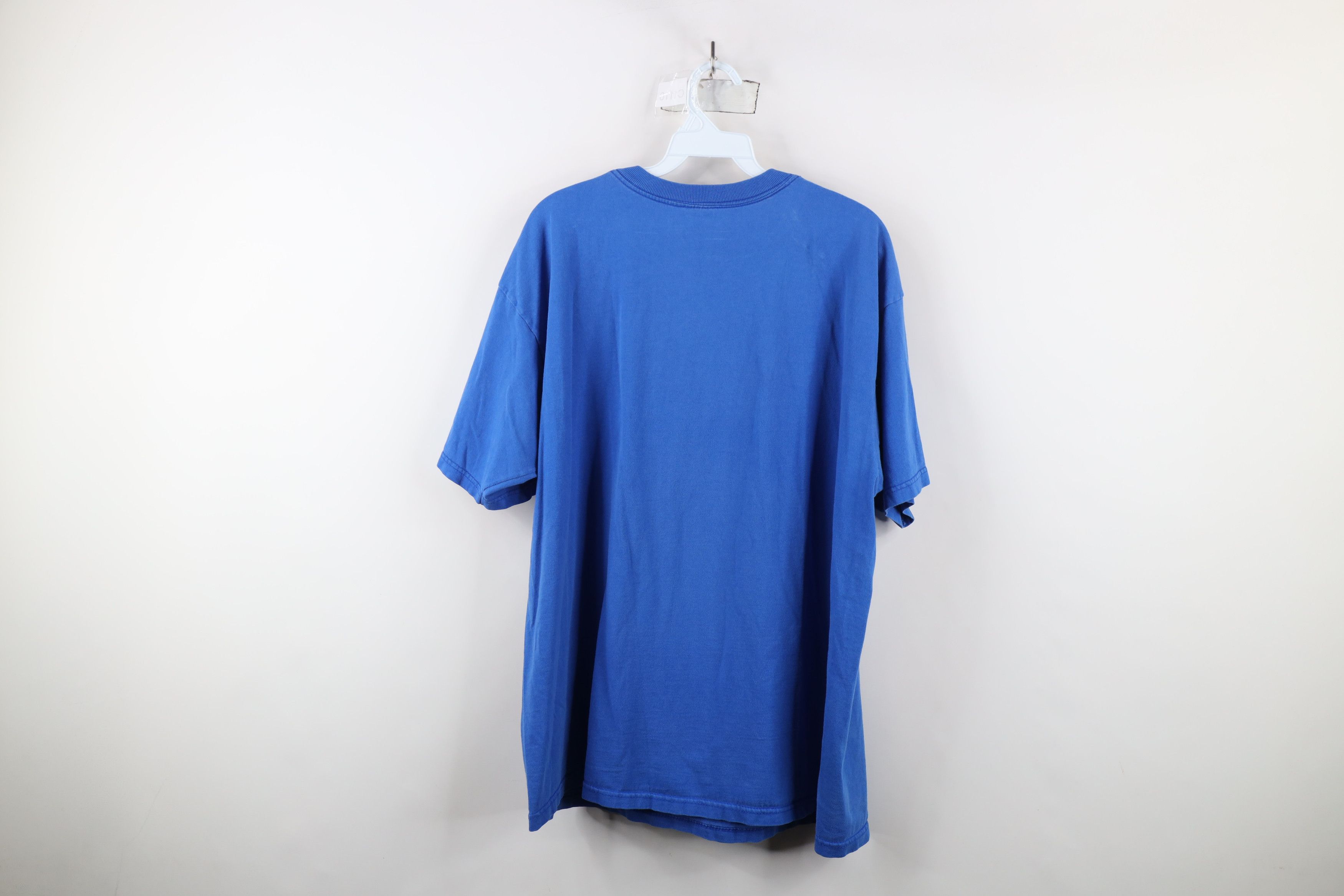 Vintage Vintage 90s Streetwear Distressed Flower Floral T-Shirt Blue Size XXL / US 16-18 / IT 52-54 - 10 Thumbnail
