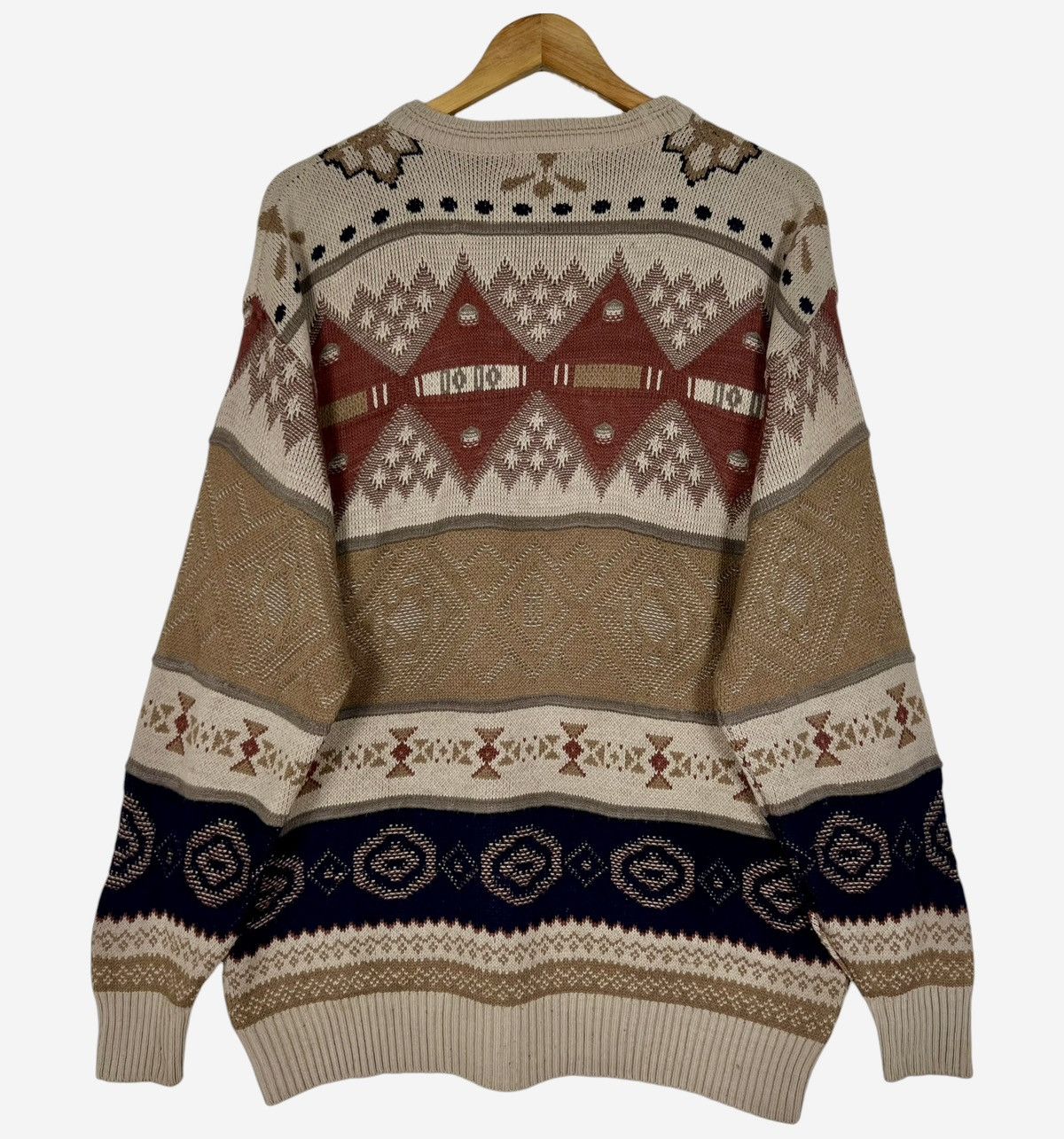 Vintage Vintage Alice Bony Dessins Geometric Knit Sweater 90s Size XS / US 0-2 / IT 36-38 - 2 Thumbnail