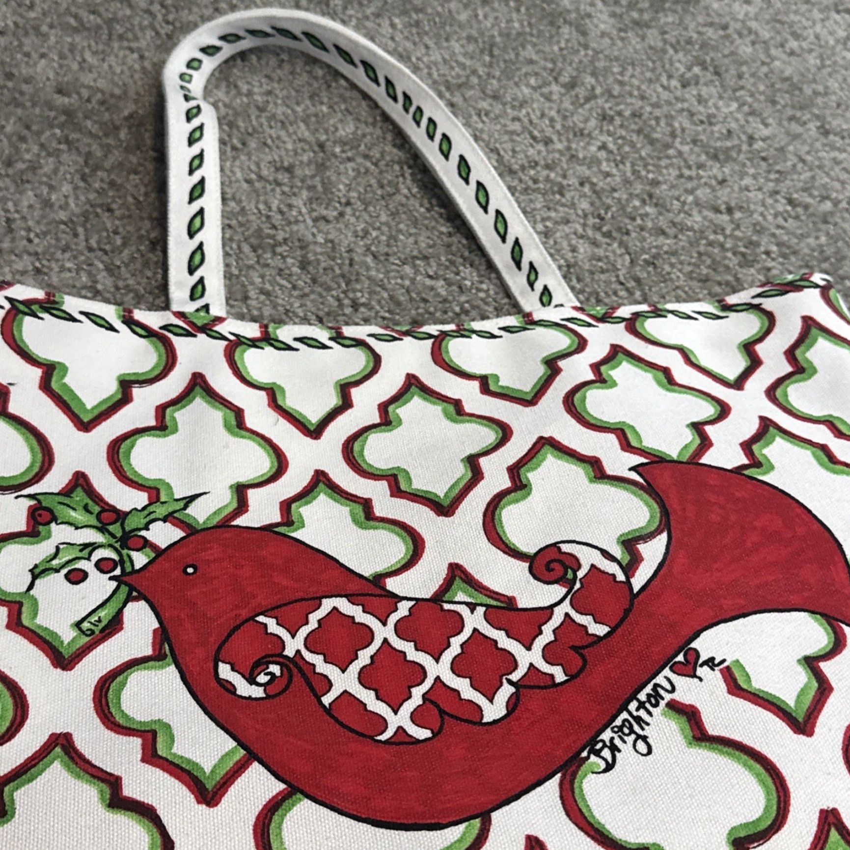 Brighton Brighton Joy Heart Dove Bird Graphic Canvas Tote Bag Women Christmas Bag Tote Size ONE SIZE - 7 Thumbnail