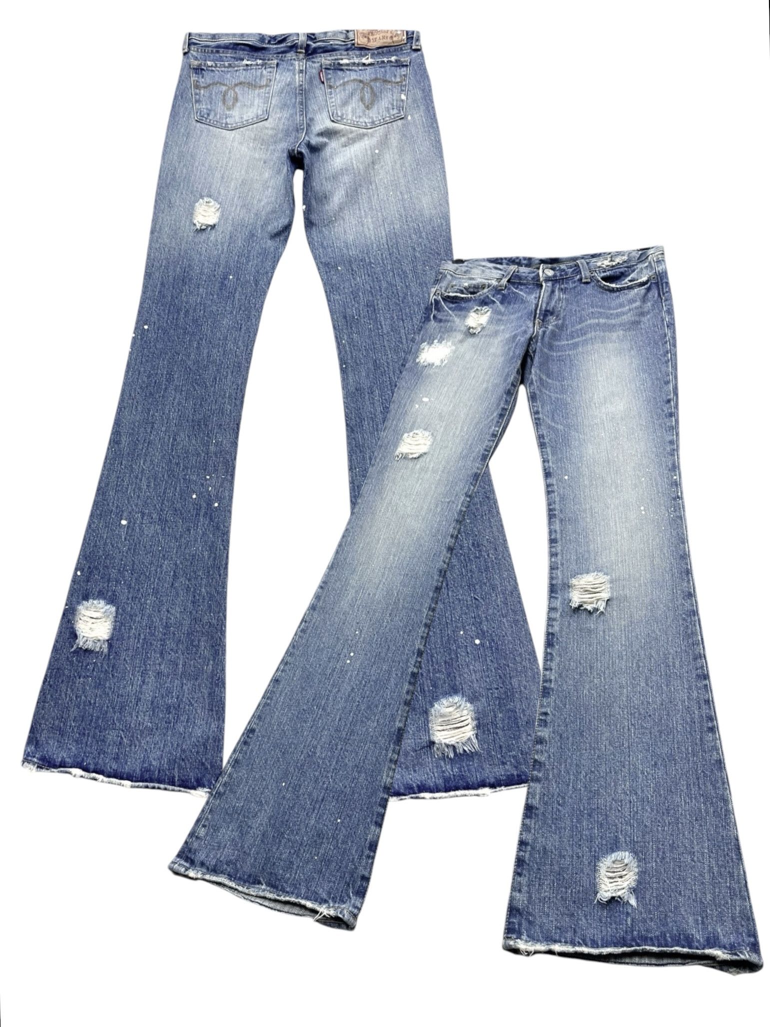 MOUSSY Vintage MOUSSY Skinny FLARE Paint Splatter Ripped LGB Style Size 27" / US 4 / IT 40 - 17 Thumbnail