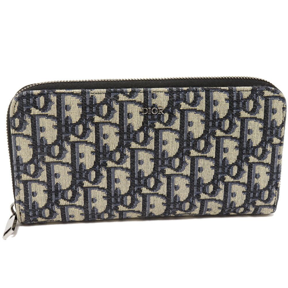 Dior Dior Dior Oblique Jacquard Canvas Calfskin Long Zip Wallet Leather Long Wallet 2ESBC252YSE_H05E DUTY FREE for USA Size ONE SIZE - 1 Thumbnail