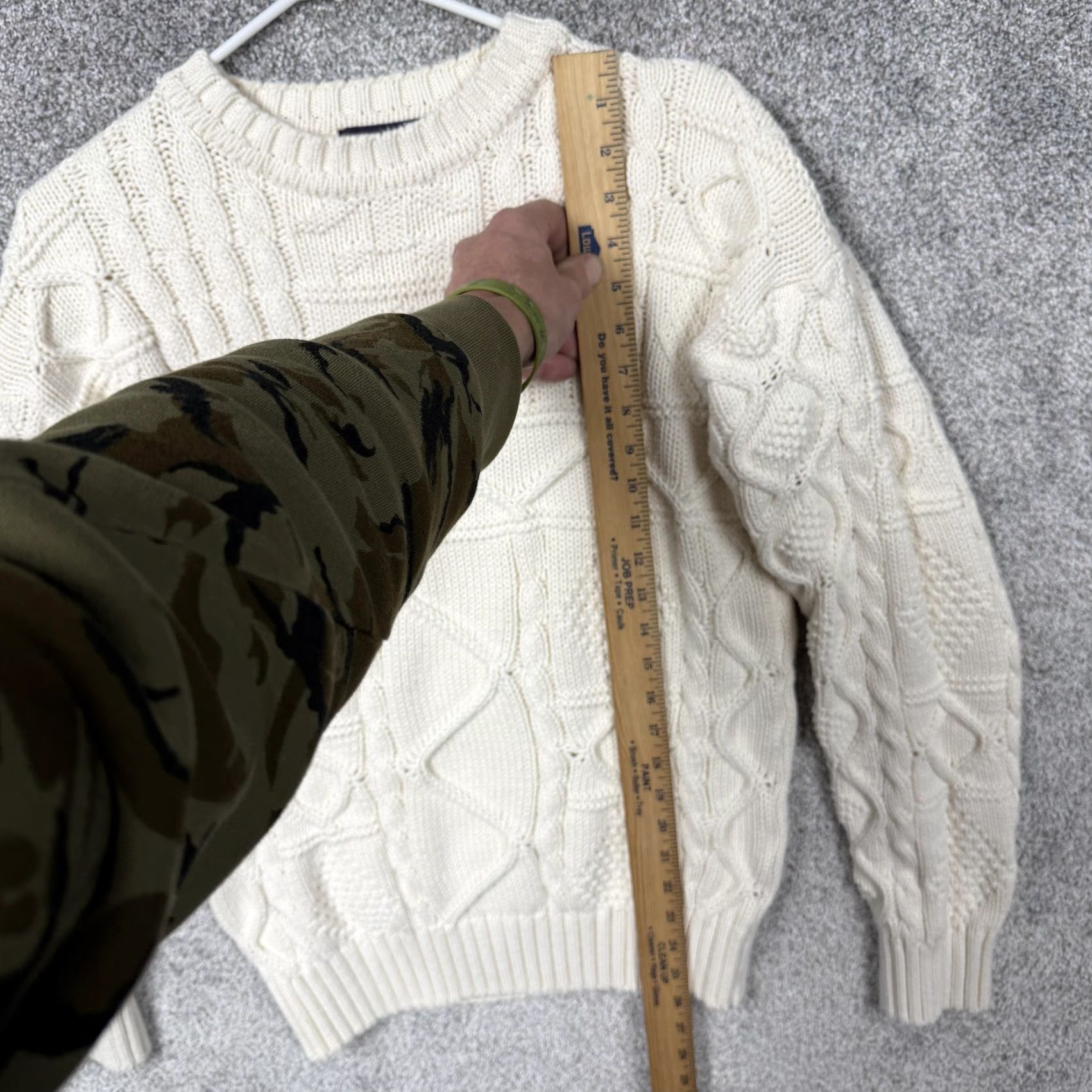 Gant VINTAGE GANT Sweater Mens L White Cable-Knit Fisherman Preppy 80s 90s Heavyweight Cotton Crew Neck Pullover Knit Size US L / EU 52-54 / 3 - 2 Thumbnail