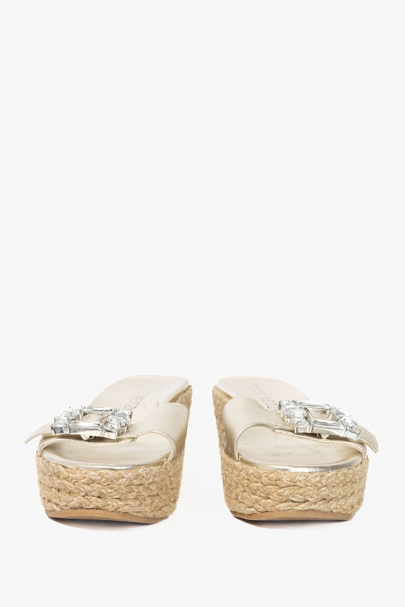 Stuart Weitzman Stuart Weitzman SS23 June 75 Crystal-Buckle Wedge Sandal Size US 7.5 / IT 37.5 - 2 Thumbnail