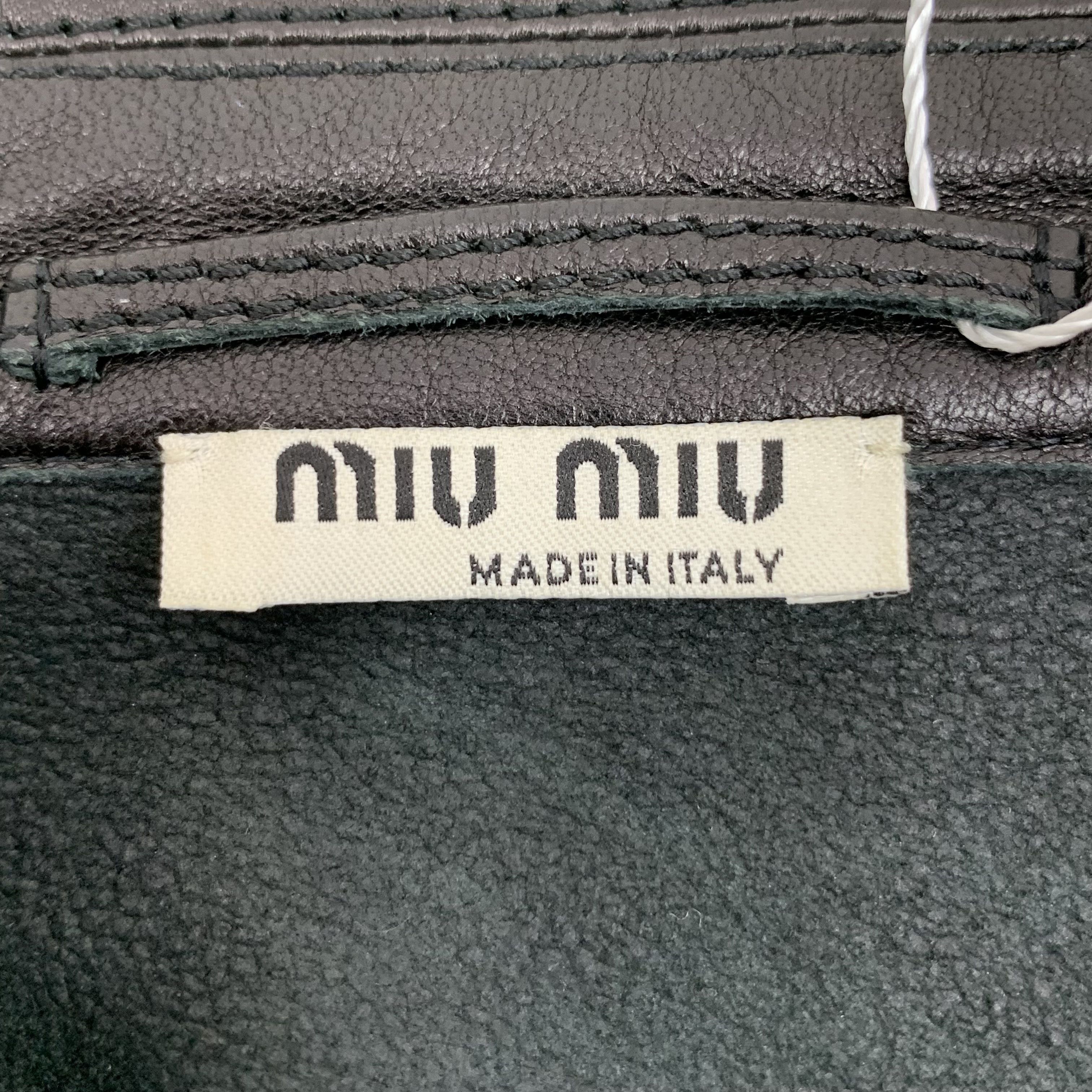 Miu Miu MiuMiu Mesh Leather Zip Jacket Black (Size M) Size M / US 6-8 / IT 42-44 - 2 Thumbnail