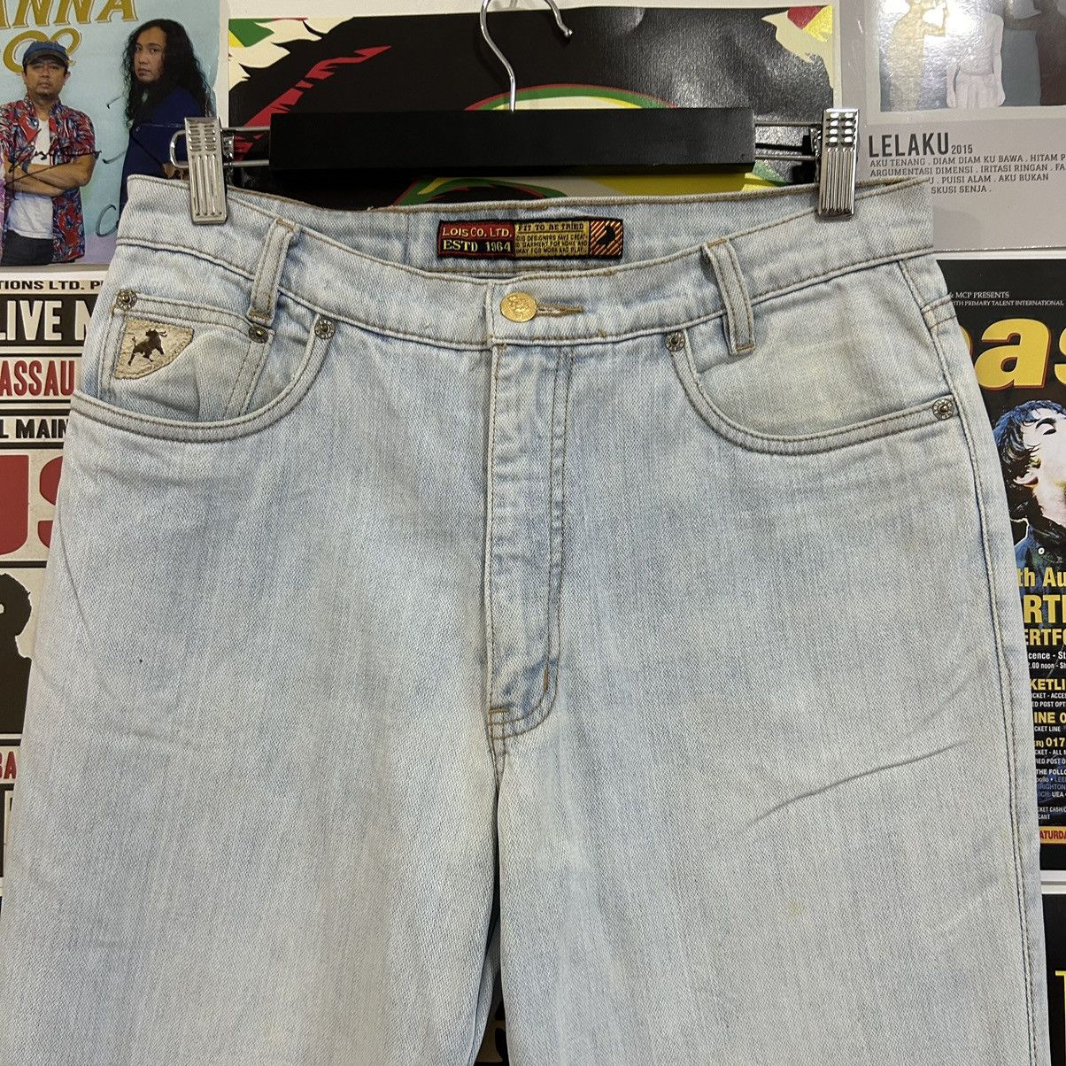 Designer Vintage Lois Co.Ltd. Washed Blue Spain Brand Denim Size US 31 - 6 Thumbnail