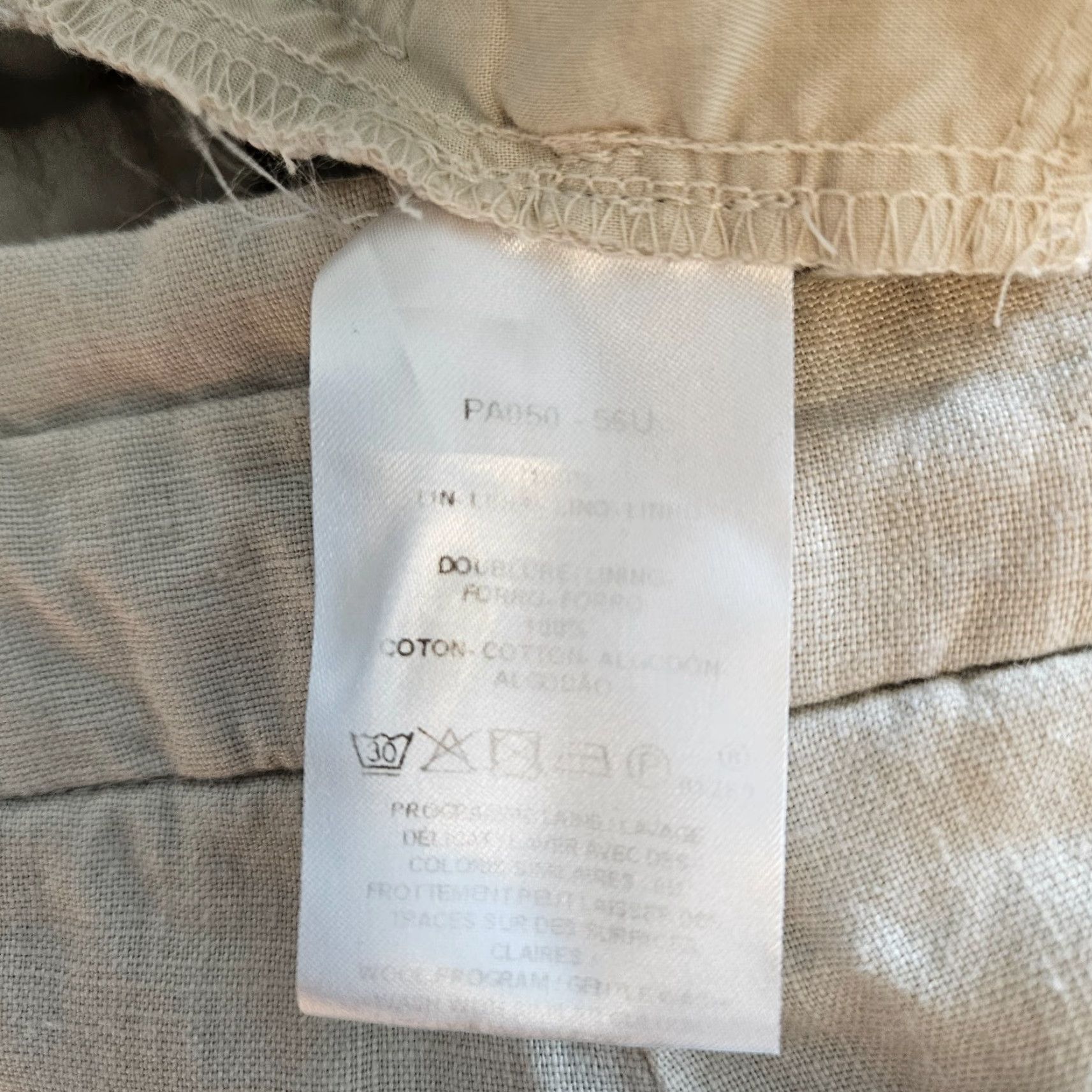 Vintage Caroll Paris Womens Linen Cropped Pants 38 Beige High Rise Cropped Linen Pants Womens 38 Beige Caroll Paris Size 26" / US 2 / IT 38 - 6 Thumbnail