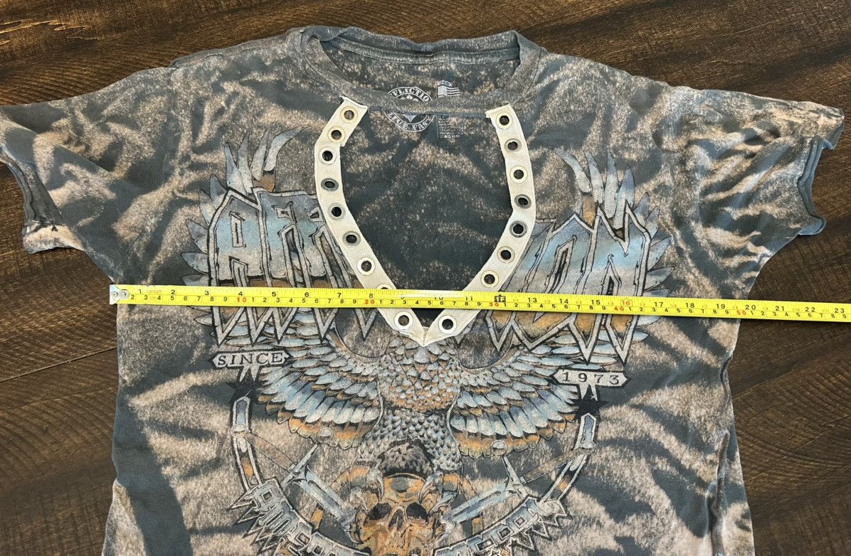 Affliction Affliction Women’s Distressed AOP S/S Shirt-Size Medium Size M / US 6-8 / IT 42-44 - 3 Thumbnail