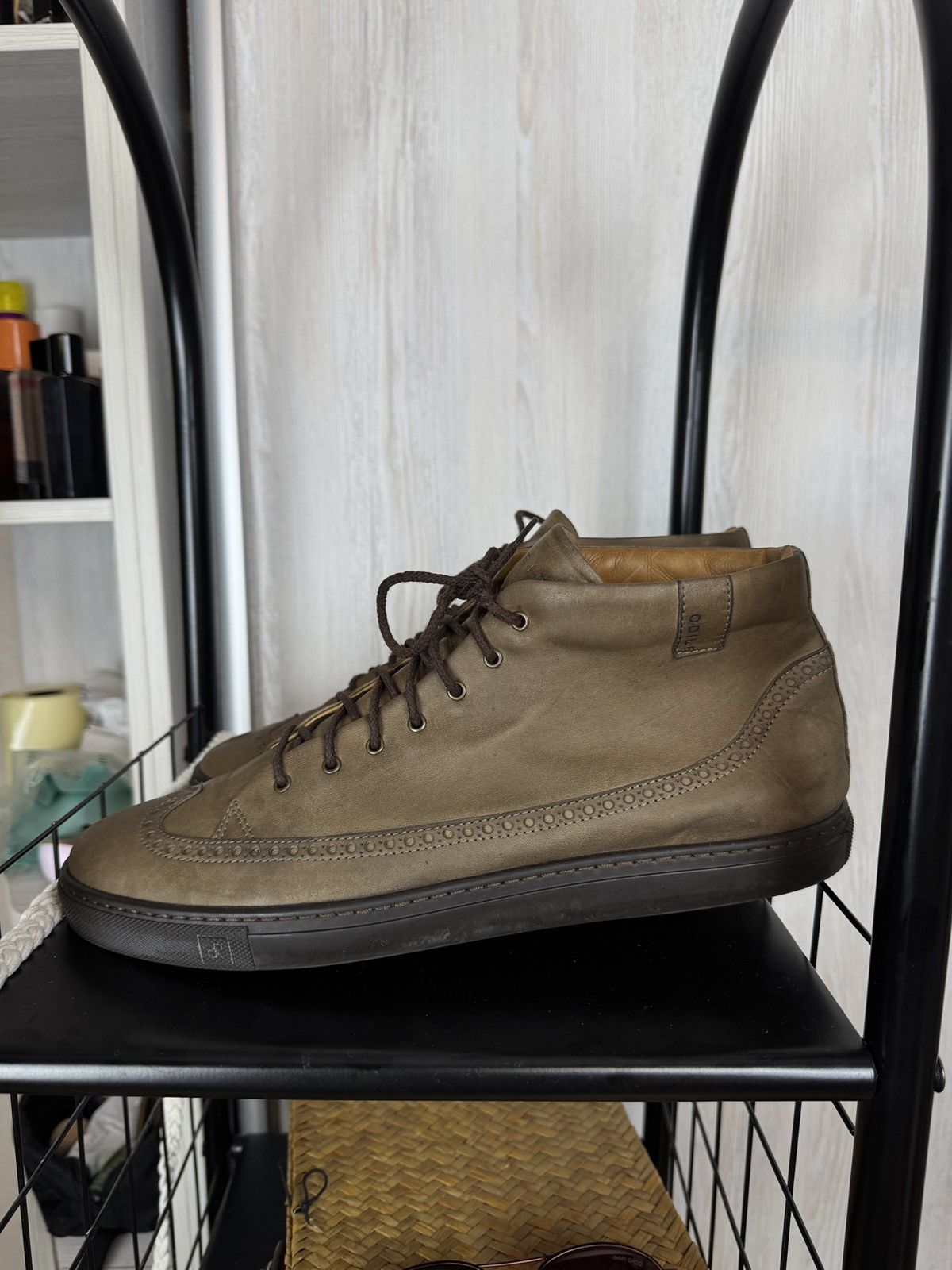 Other Rubirosa Odile Brown Grey high top leather brogue sneakers Size US 13 / EU 46 - 11 Thumbnail