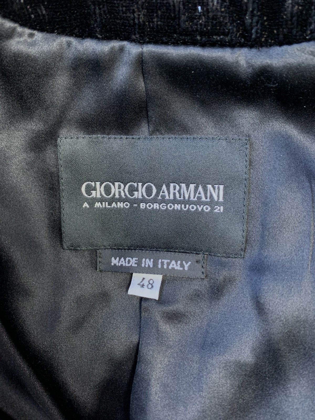 Giorgio Armani Giorgio Armani Vintage Velvet Jacket Women Black , size 48 Size XL / US 12-14 / IT 48-50 - 8 Thumbnail