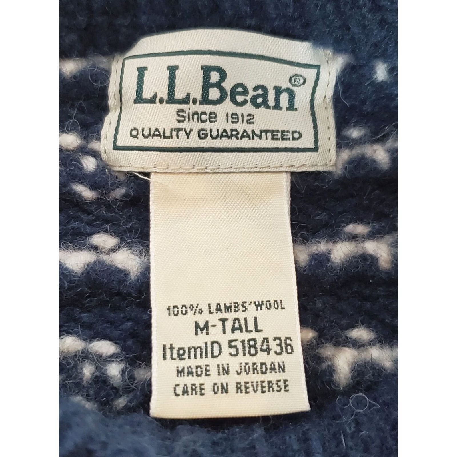 Vintage VINTAGE L.L.Bean Classic Ragg Lambs Wool Sweater Crewneck Navy Blue Men M Tall Logo Pattern Size US M / EU 48-50 / 2 - 5 Thumbnail