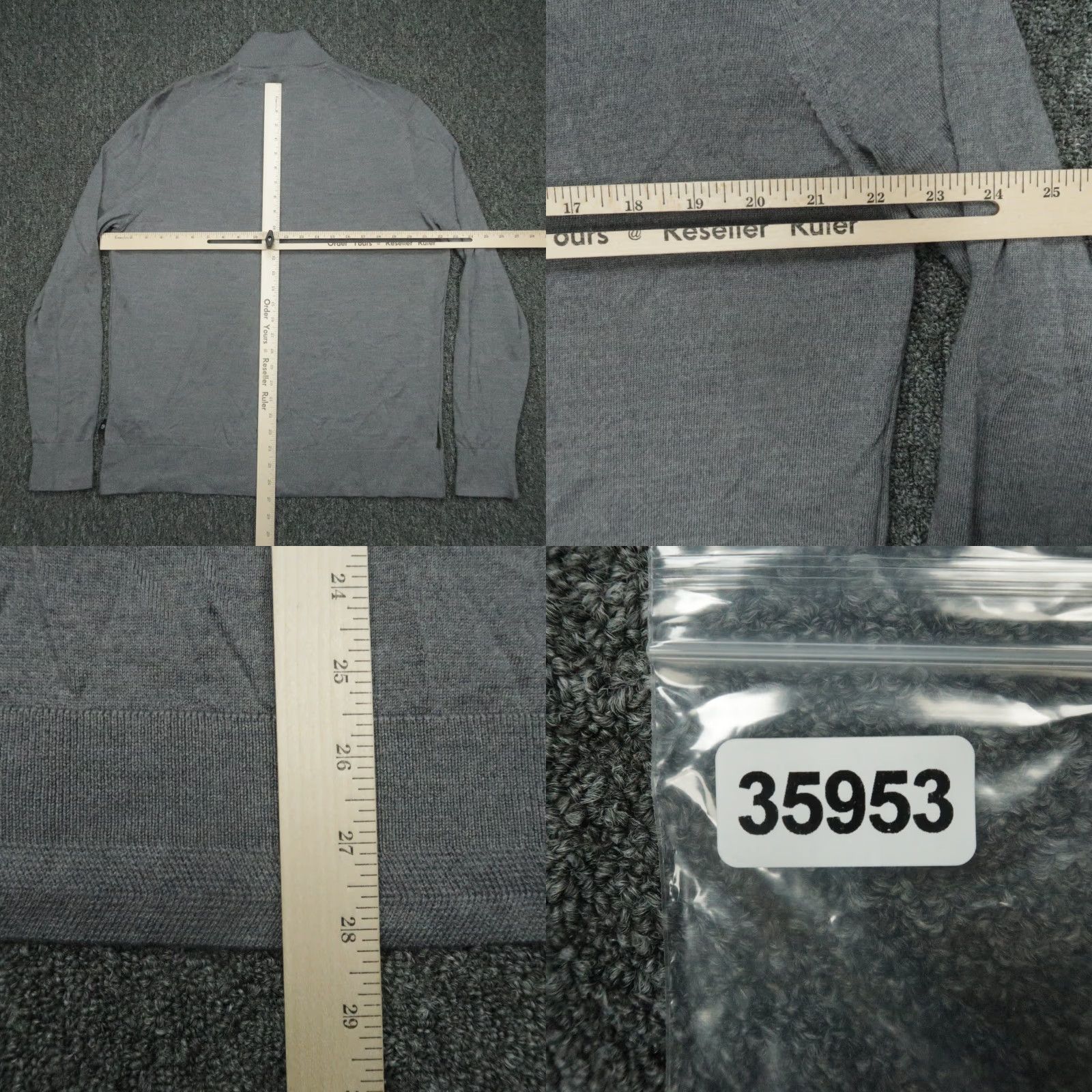 Ted Baker Ted Baker Sweater Mens Large Gray Wool Quarter Zip Pullover Jumper Size US L / EU 52-54 / 3 - 8 Thumbnail