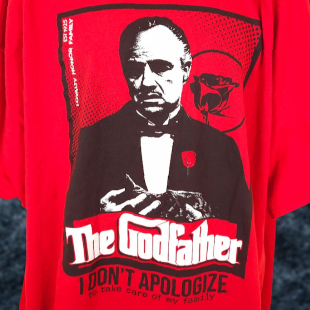 Vintage Godfather T Shirt Mens 5XL Red I Dont Apologize To Take Care Of My Family Size US XXL / EU 58 / 5 - 1 Thumbnail