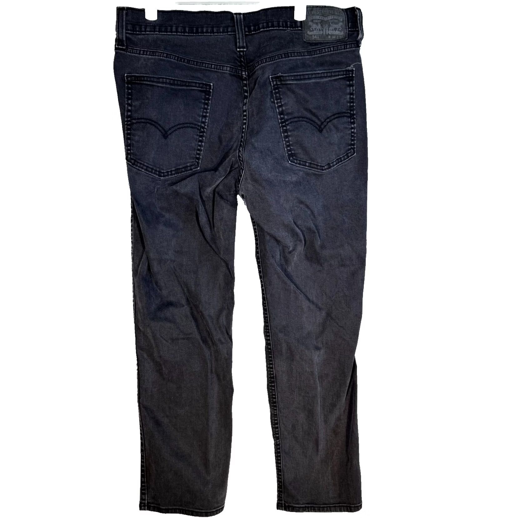 Levi's Levi’s 541 Athletic Fit Jeans 34 x 30 Black Denim Mid Rise Zip Fly Mens Jeans Size US 34 / EU 50 - 2 Thumbnail