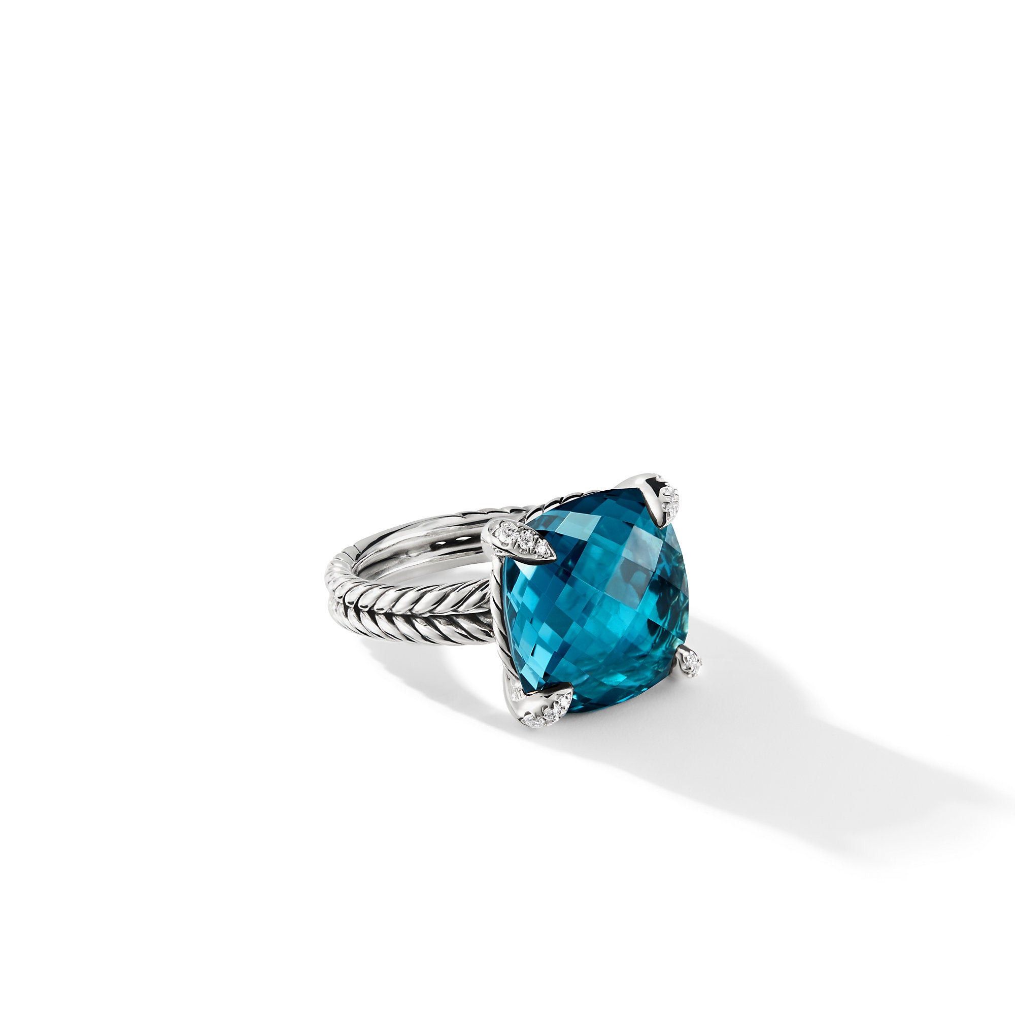 David Yurman o1w1db10525 R12742D Ring in Silver with Topaz and Diamond Size ONE SIZE - 1 Thumbnail