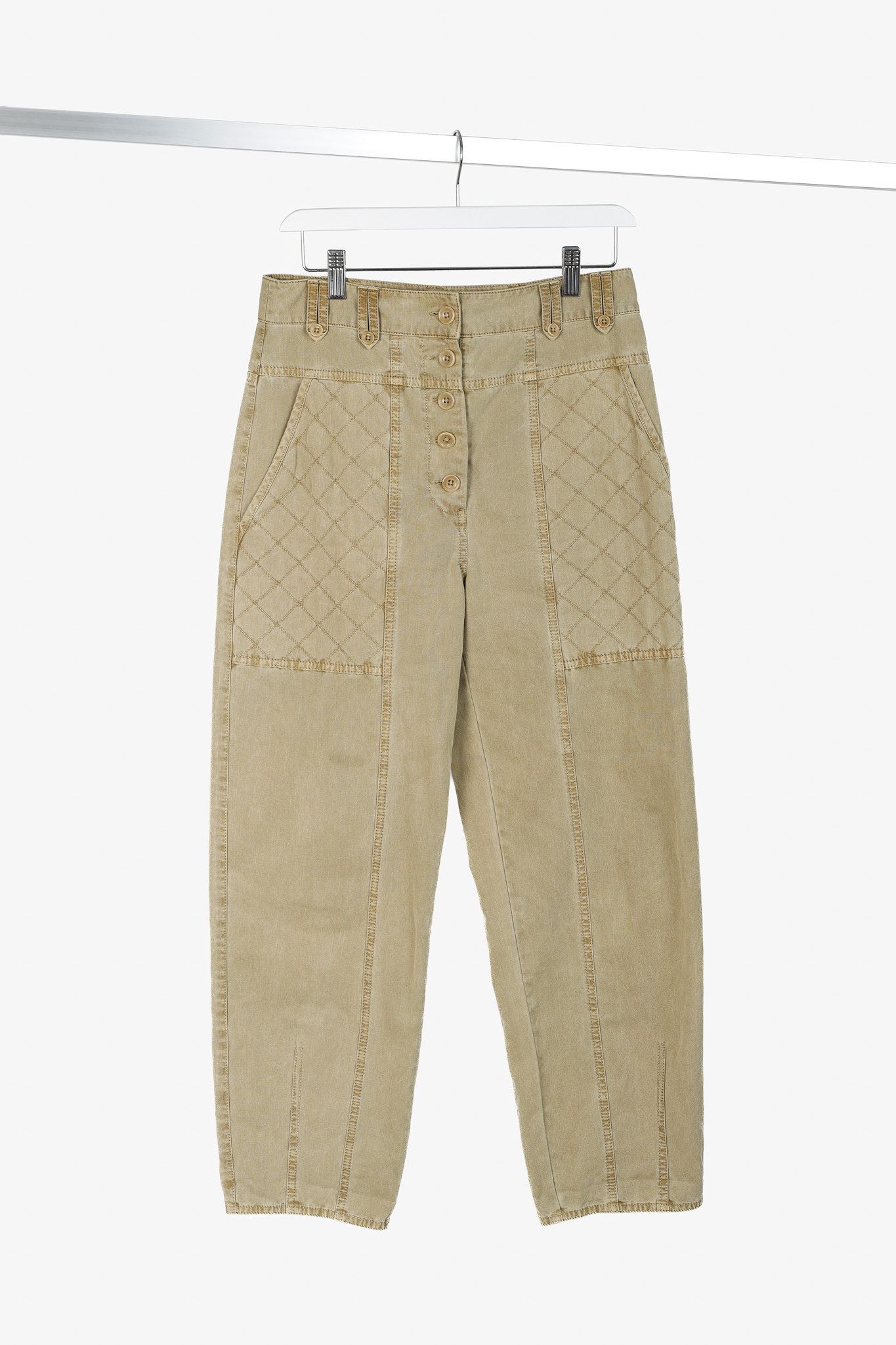 Ulla Johnson Ulla Johnson Cambrie Khaki Straight-Leg Pants Size 27" / US 4 / IT 40 - 1 Thumbnail