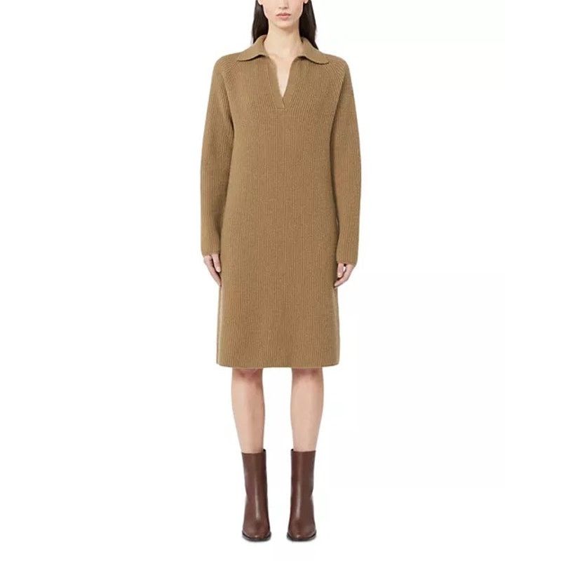 Max Mara NWT Max Mara Mana Knitted Dress Long Sleeve Camel S Luxury Size S / US 4 / IT 40 - 1 Thumbnail