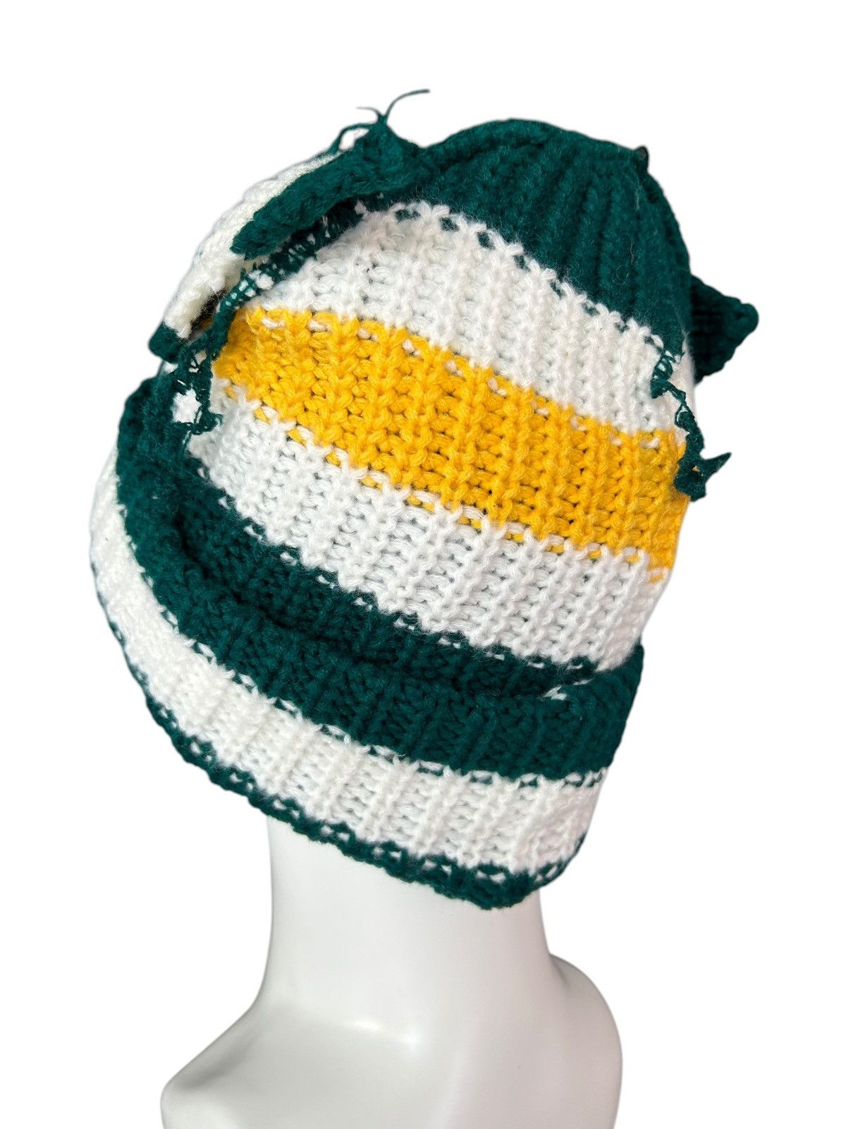 Japanese Brand × Kapital × Vintage Crochet Knitted Handmade Bunny Horn Devil Beanie Hats☠️☠️ Size ONE SIZE - 6 Thumbnail