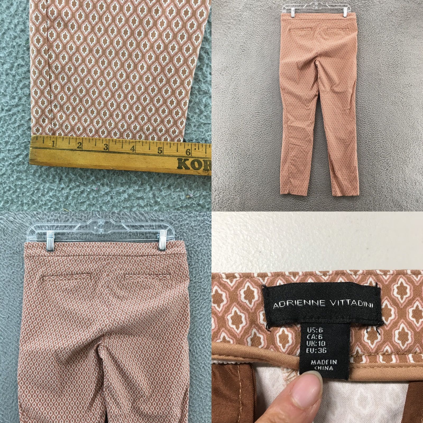 Vintage Adrienne Vittadini Slim Dress Pants Womens 6 Pink Mid Rise Zip Flat Front Size 28" / US 6 / IT 42 - 8 Thumbnail