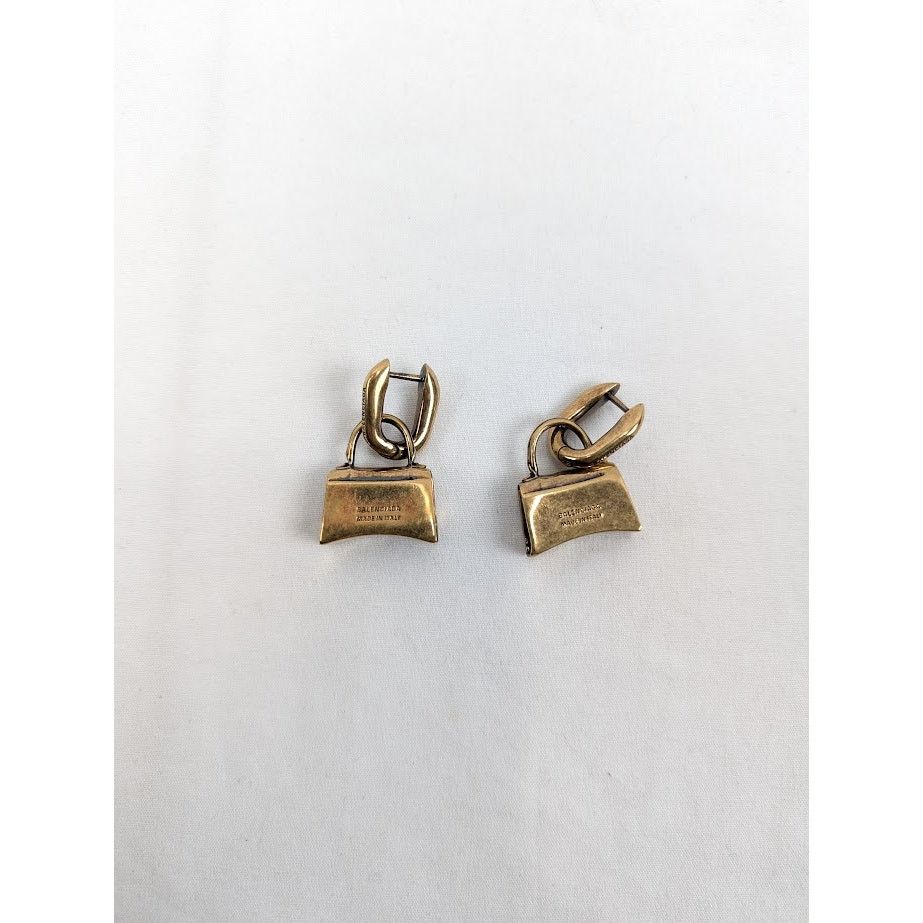Balenciaga o1rshd1 Size: OS / Bag Earrings Bronze & Brass Antique Gold Size ONE SIZE - 2 Thumbnail