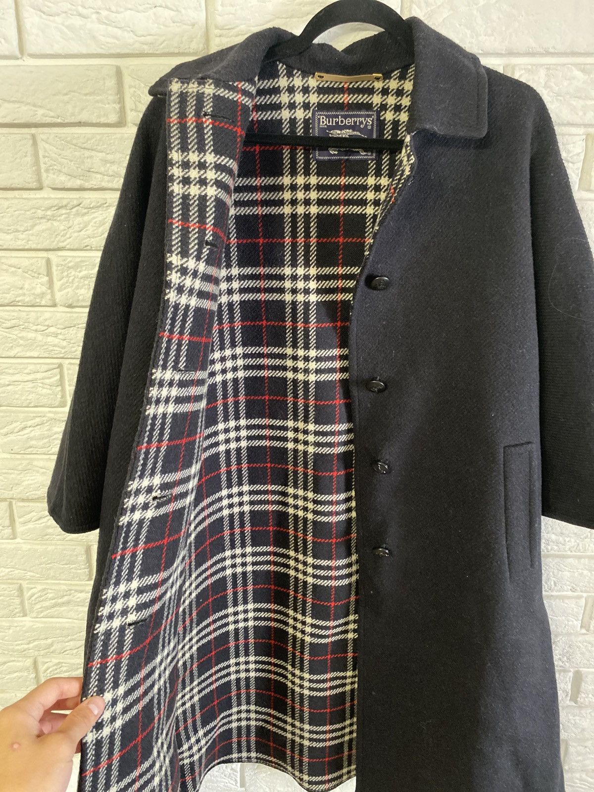 Burberry Burberrys Wool Coat, Double Face, Black, Flared Sle Size M / US 6-8 / IT 42-44 - 6 Thumbnail