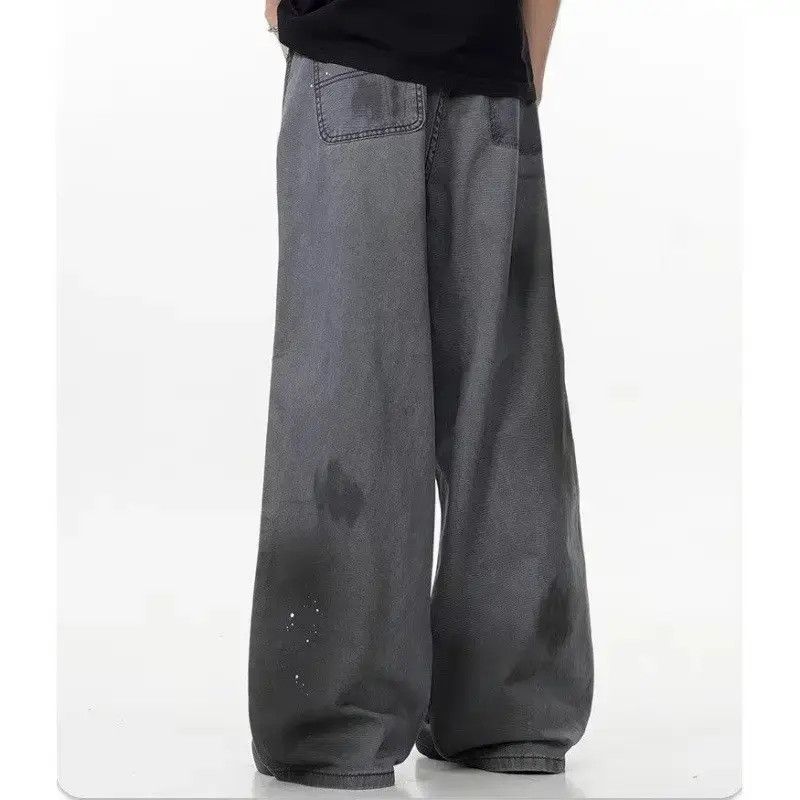 Japanese Brand Retro loose splashed ink straight leg jeans Size US 32 / EU 48 - 3 Thumbnail