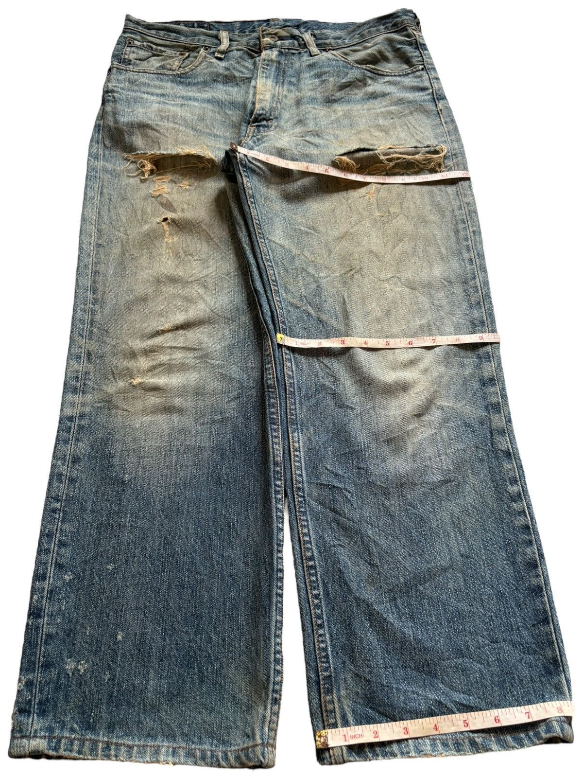 Levi's Vintage 90s Levis 502 Mud Wash Ripped Loose Baggy Jeans Size US 34 / EU 50 - 14 Thumbnail
