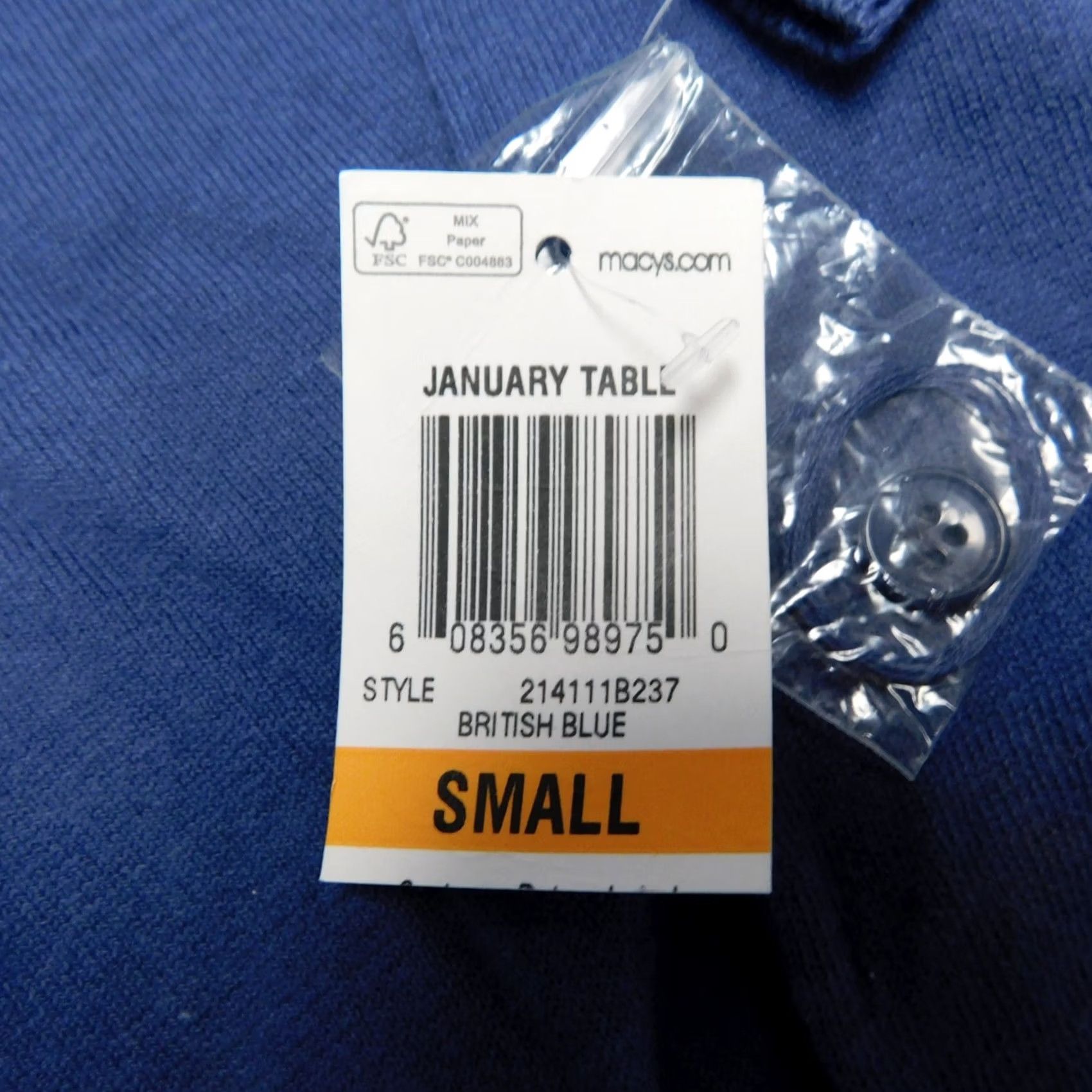Alfani Alfani Cardigan V-Neck Button Knit Cotton Blue Small Womens/Ladies Size S / US 4 / IT 40 - 7 Thumbnail