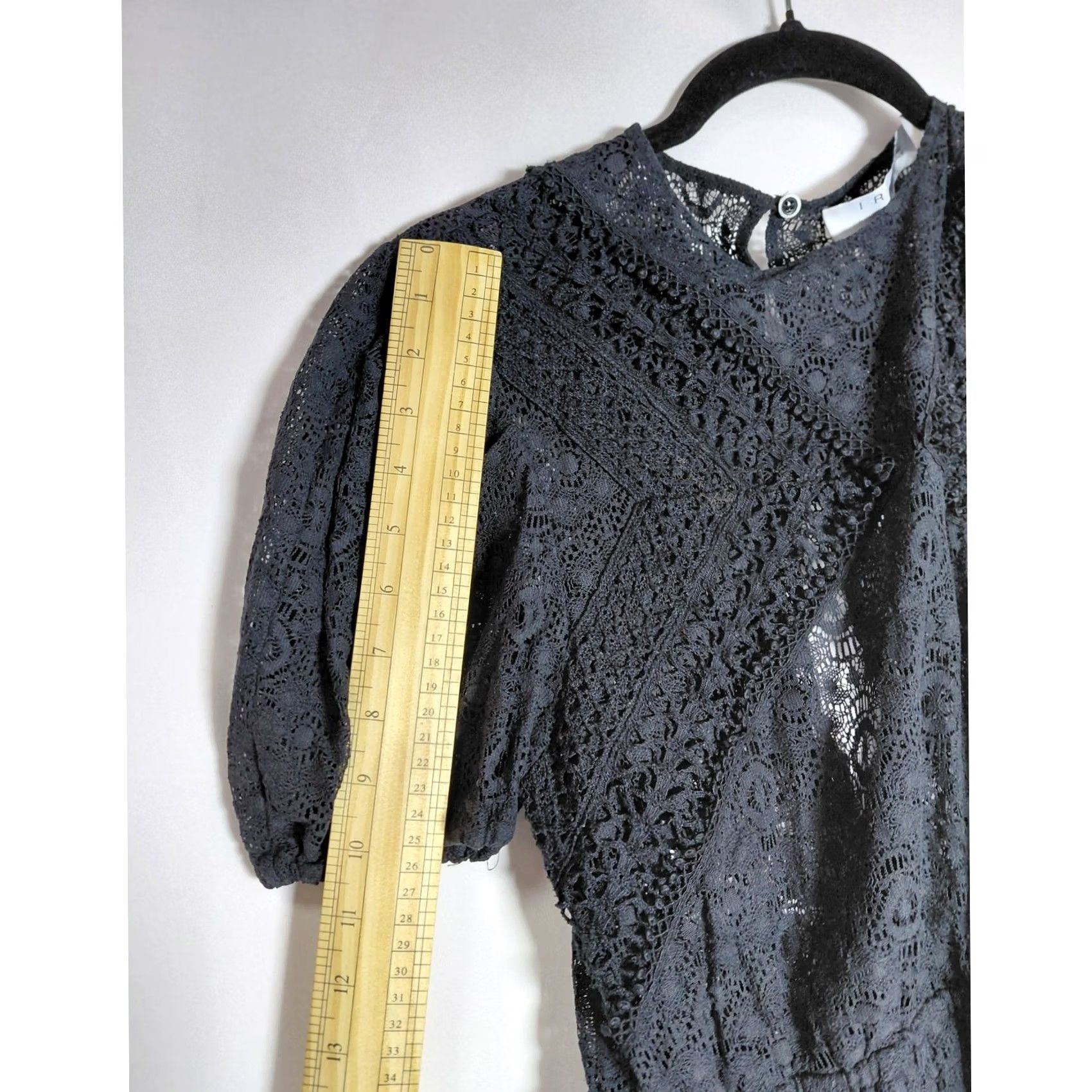 Iro IRO Lace Top Women Size 34 Black Solid Short Sleeve Size XXS / US 00 / IT 34 - 8 Thumbnail