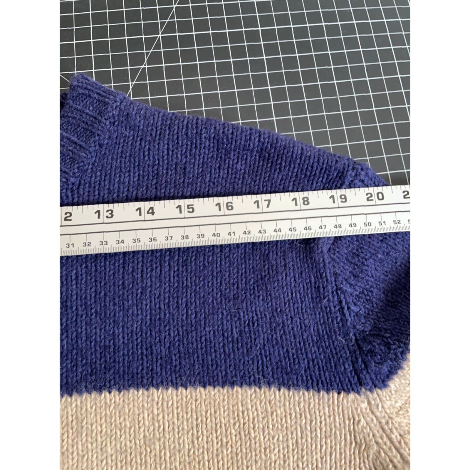 Dockers VINTAGE Dockers Sweater, Striped, Heavyweight, Wool Blend, Crew Neck, Long Sleeve, Pullover, Men’s Large, Blue Beige, Preppy Retro, Hand Wash Only Size US L / EU 52-54 / 3 - 7 Thumbnail