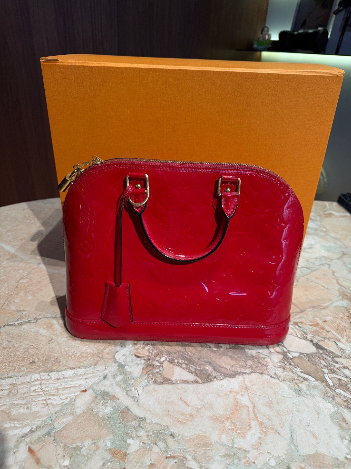 Louis Vuitton LV Alma Patent Leather Red Shell Bag Size ONE SIZE - 1 Thumbnail