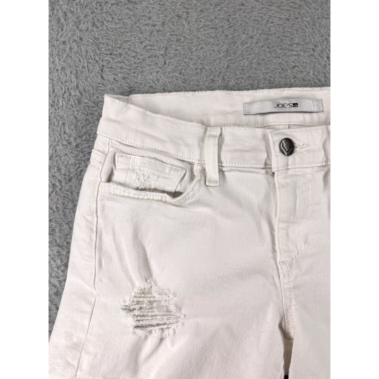 Vintage Joes Jeans Shorts Womens 25 White Distressed Cotton Blend Stretch Pockets 26x4 Size 34" / US 12 / IT 48 - 7 Thumbnail