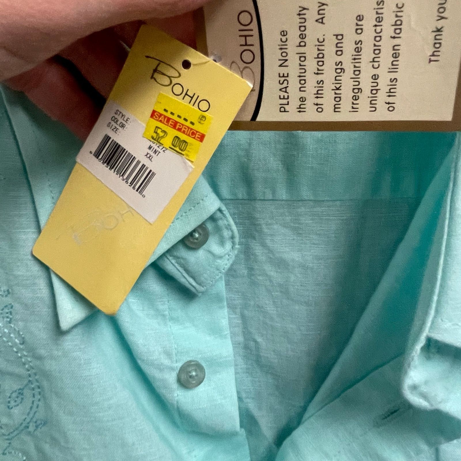 Other Bohio 100% Linen Guayabera Shirt XXL Short Sleeve Button Up Size US XXL / EU 58 / 5 - 5 Thumbnail