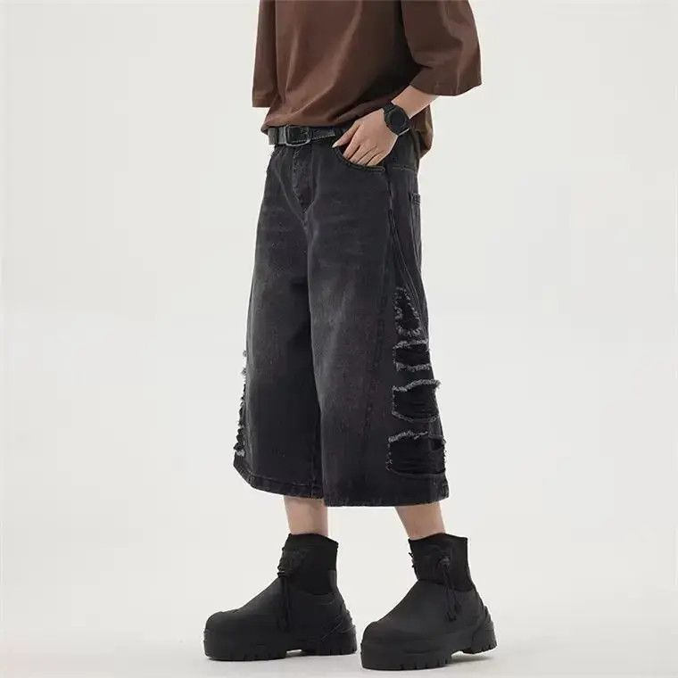 Japanese Brand Retro washed black denim shorts Size US 32 / EU 48 - 1 Thumbnail