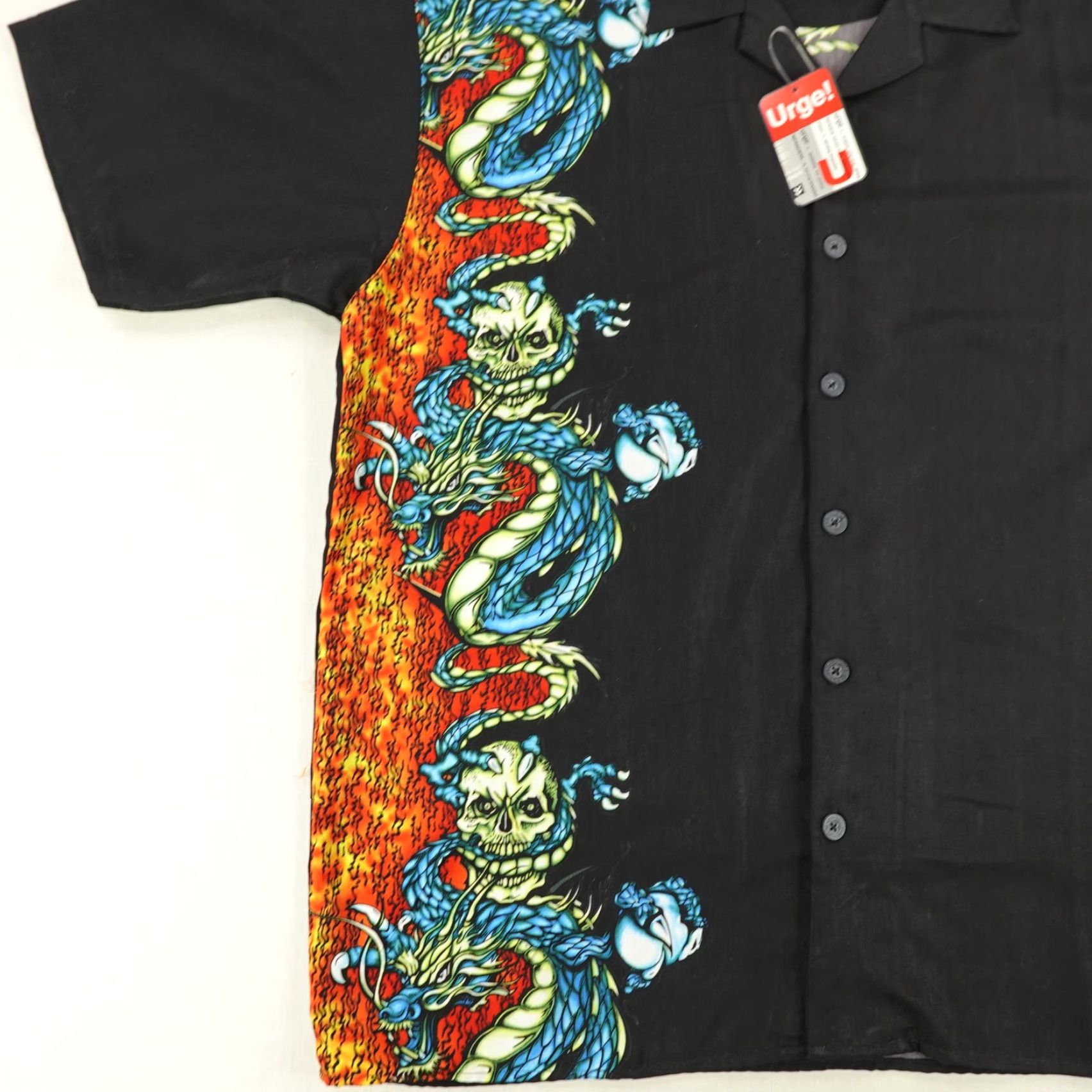 Vintage Vintage Urge ImPulse Shirt Mens Large Black Dragon Skulls Button Up Camp Y2K NEW Size US L / EU 52-54 / 3 - 3 Thumbnail