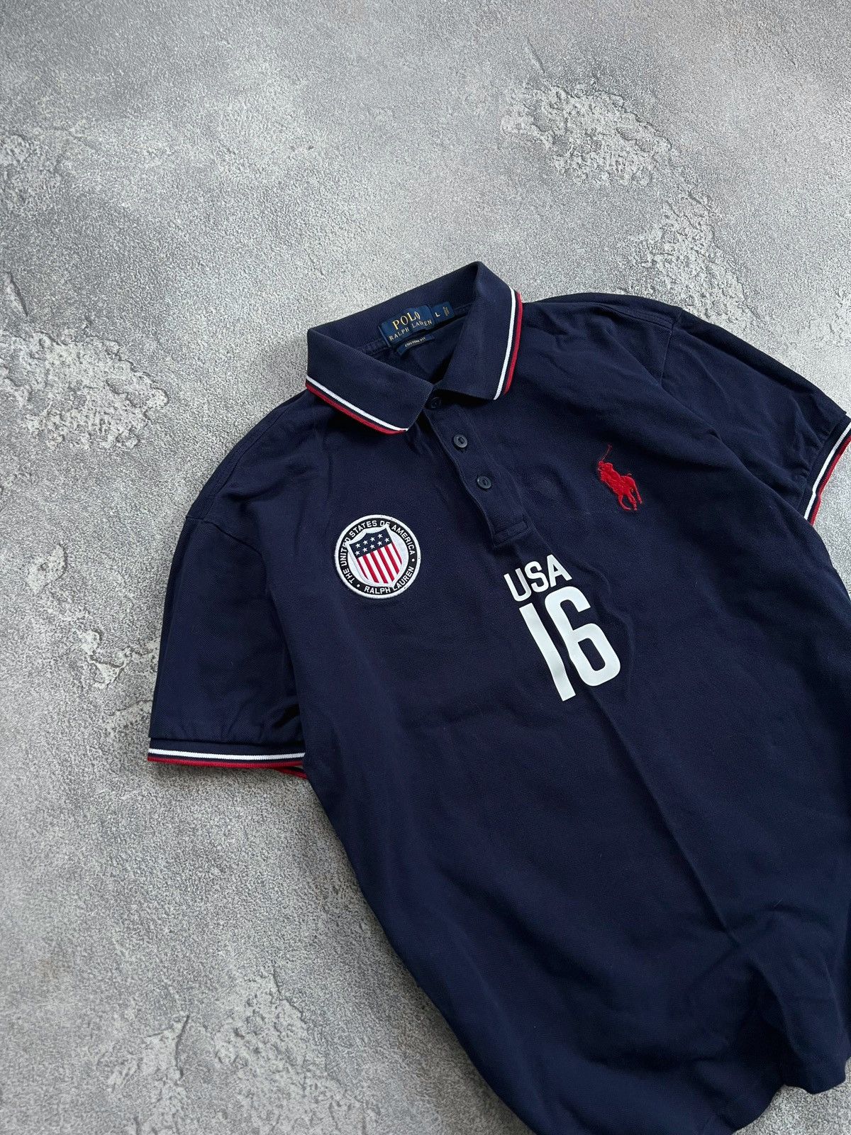 Polo Ralph Lauren Polo Ralph Lauren Shirt Sz L Logo USA 16 Custom Fit Big Pony Size US L / EU 52-54 / 3 - 2 Thumbnail
