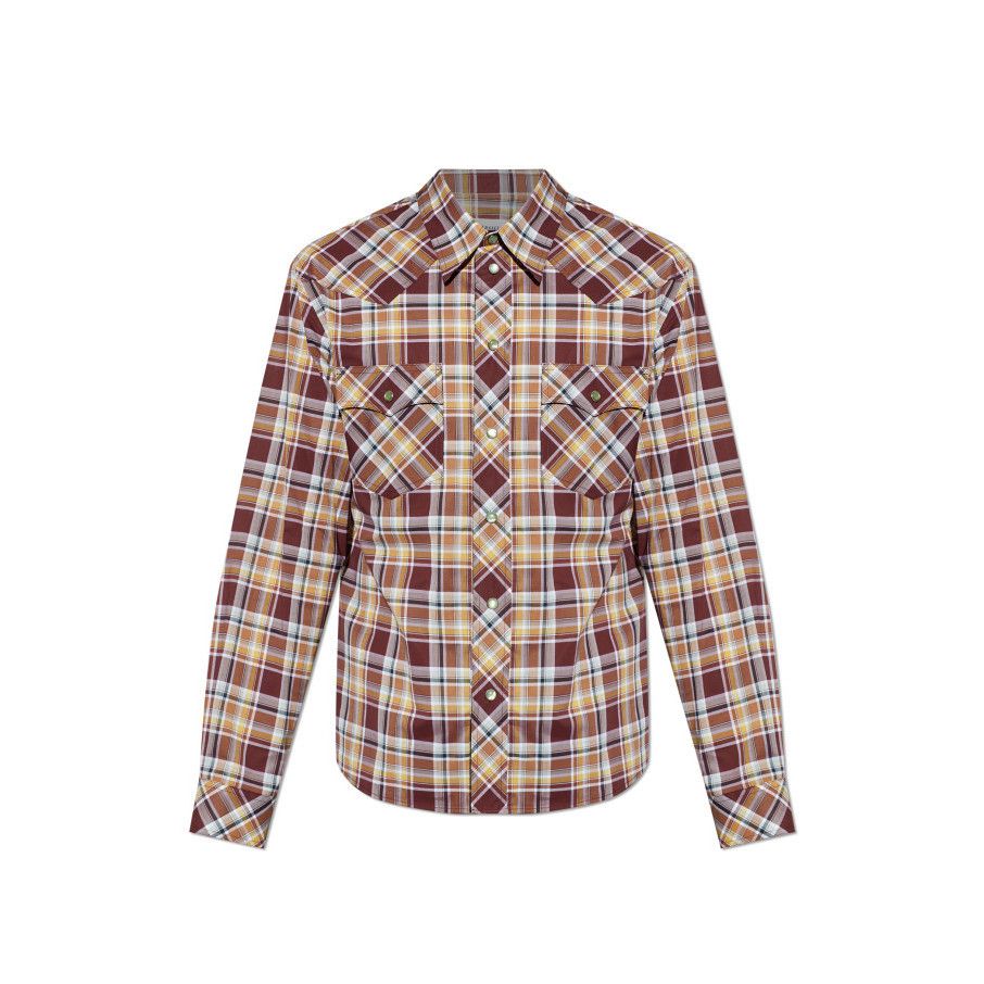 Versace VERSACE Check Red Cotton Shirt New & Authentic (Men's size:M Size US M / EU 48-50 / 2 - 1 Thumbnail