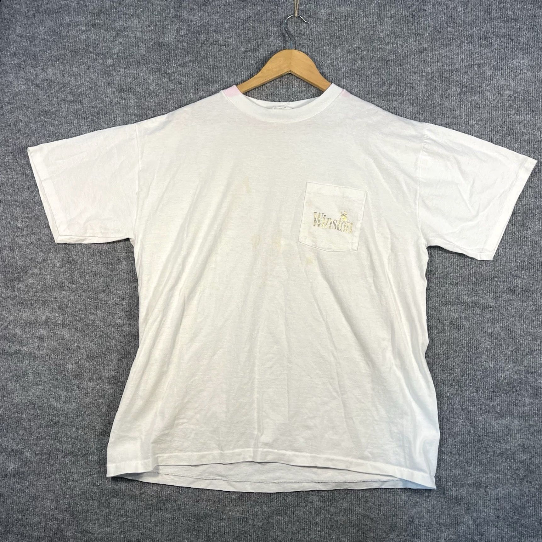 Vintage VINTAGE Winston Eagle Graphic Promo Pocket T-Shirt XL White Mens 90s Size US XL / EU 56 / 4 - 5 Thumbnail