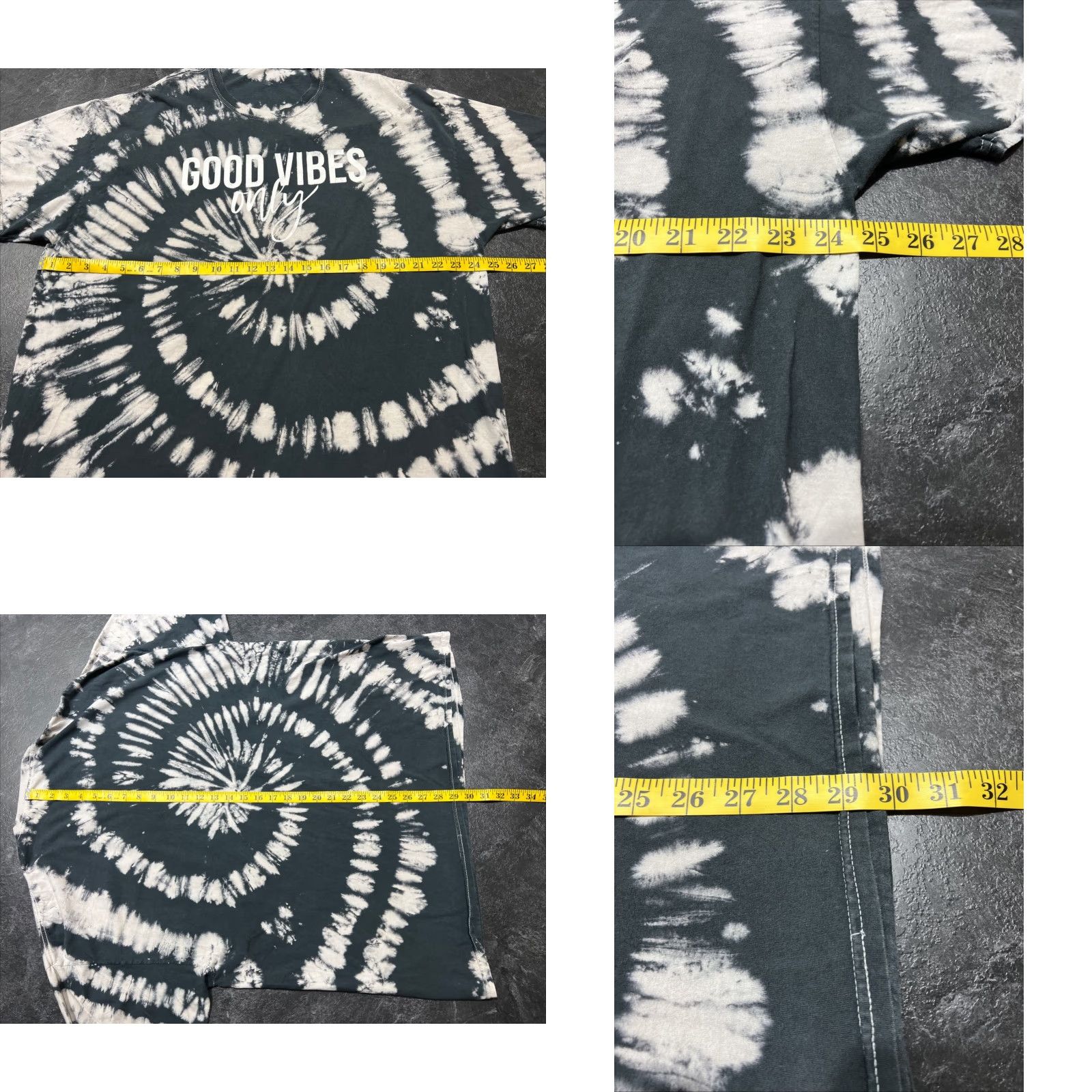 Fashion Nova Fashion Nova Women's XL T-Shirt Black & White Tie Dye Crew Neck Short Sleeve Logo Cotton All Seasons Size XL / US 12-14 / IT 48-50 - 8 Thumbnail