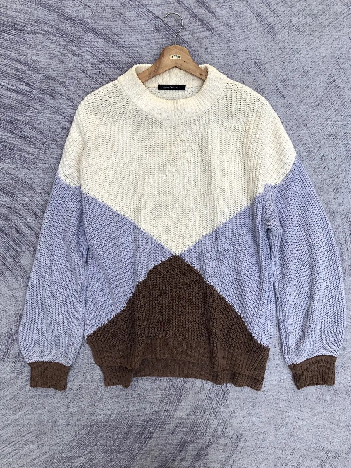 Designer × Homespun Knitwear Alicia Pageboy Stripe Pure Knit Memeri/Jumper Knitsweater Size US XL / EU 56 / 4 - 1 Thumbnail