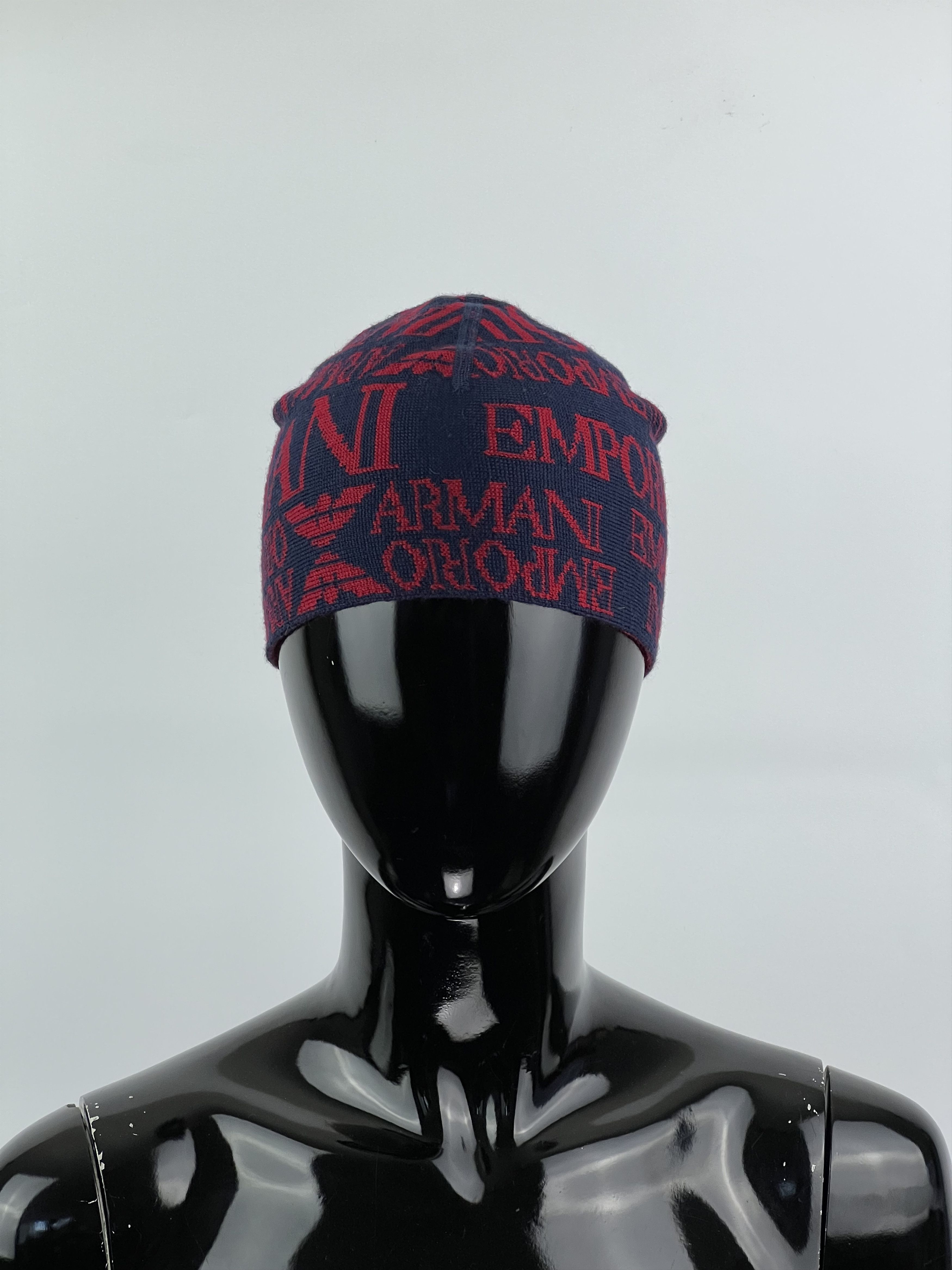 Emporio Armani Emporio Armani Wool Beanie Hat One Size Knit Logo Size ONE SIZE - 1 Thumbnail
