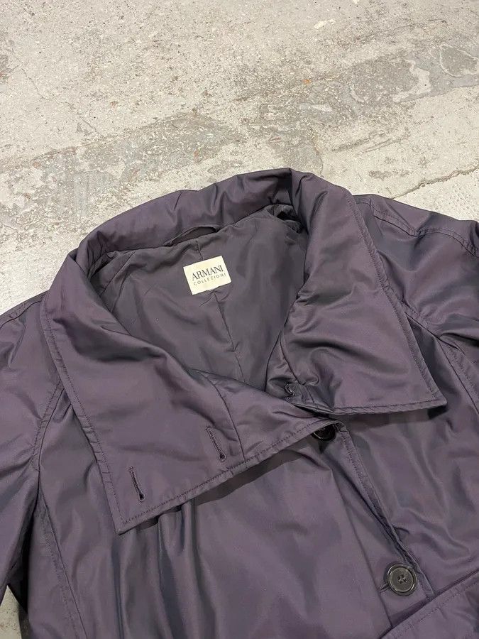 Armani Collezioni AW2010 Armani Collezioni Dark Purple Asymmetrical Light Trench Coat Size US S / EU 44-46 / 1 - 6 Thumbnail